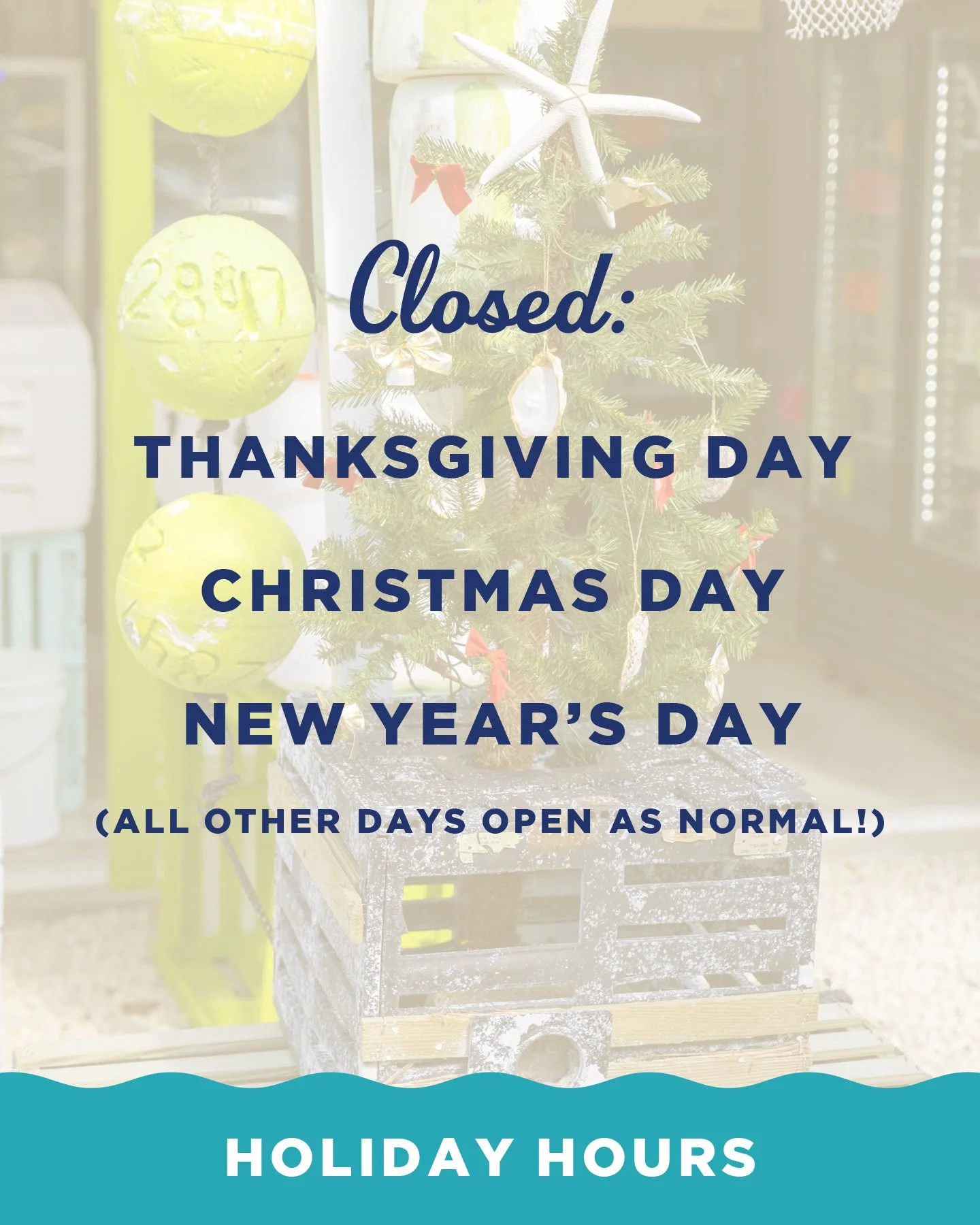 Thanksgiving is almost here! 

We&rsquo;ll be closed for the holiday, so make sure to stock up on everything you need to make your feast unforgettable. From fresh seafood Key Lime pies, to homemade sauces, seafood tools to make prep a breeze, and hol