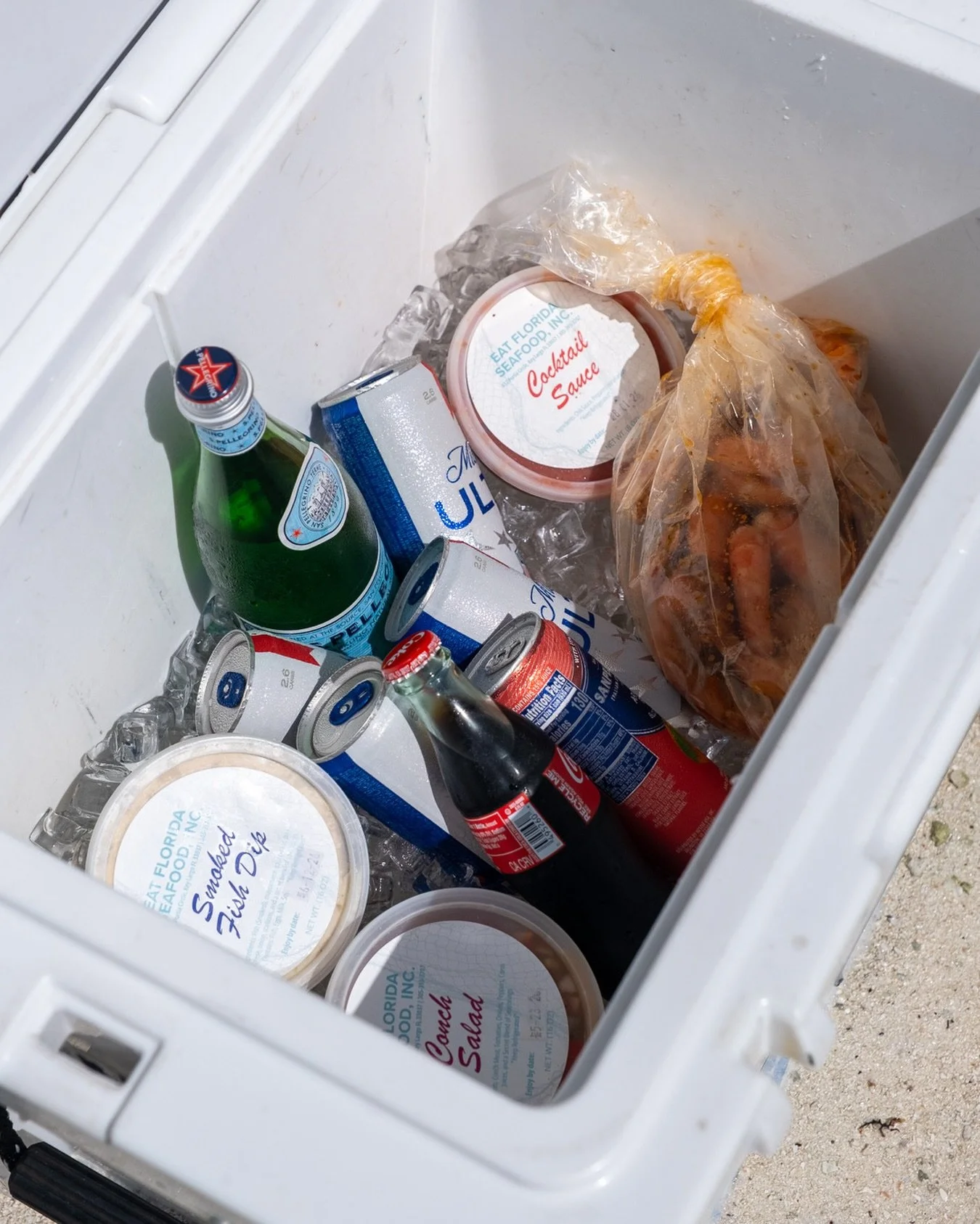 The cooler is packed! Fish dip, conch salad, and our old bay peel and eat shrimp with a side of cocktail sauce. Memorial Day Weekend never tasted better. Stop by the market to stock up on your #sandbarsnacks today! This is how we #eatfloridaseafood #