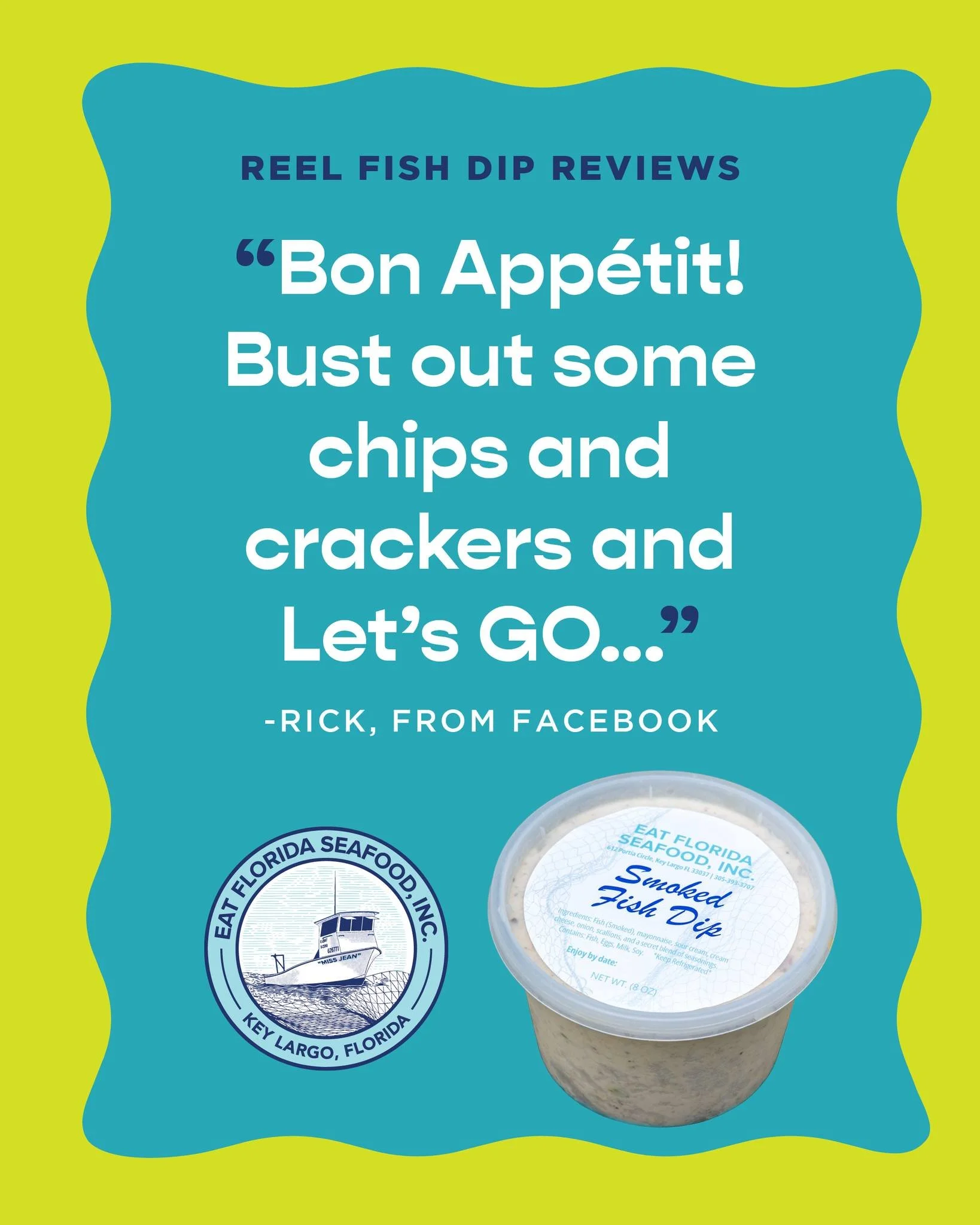 Vote! Vote! Vote!

We think you should agree with Rick; grab some fish dip (and crackers!) and vote for us in the Best of the Upper Keys in the Smoked Fish Dip category.

It goes a long way, and we'd really appreciate your support for our locally own