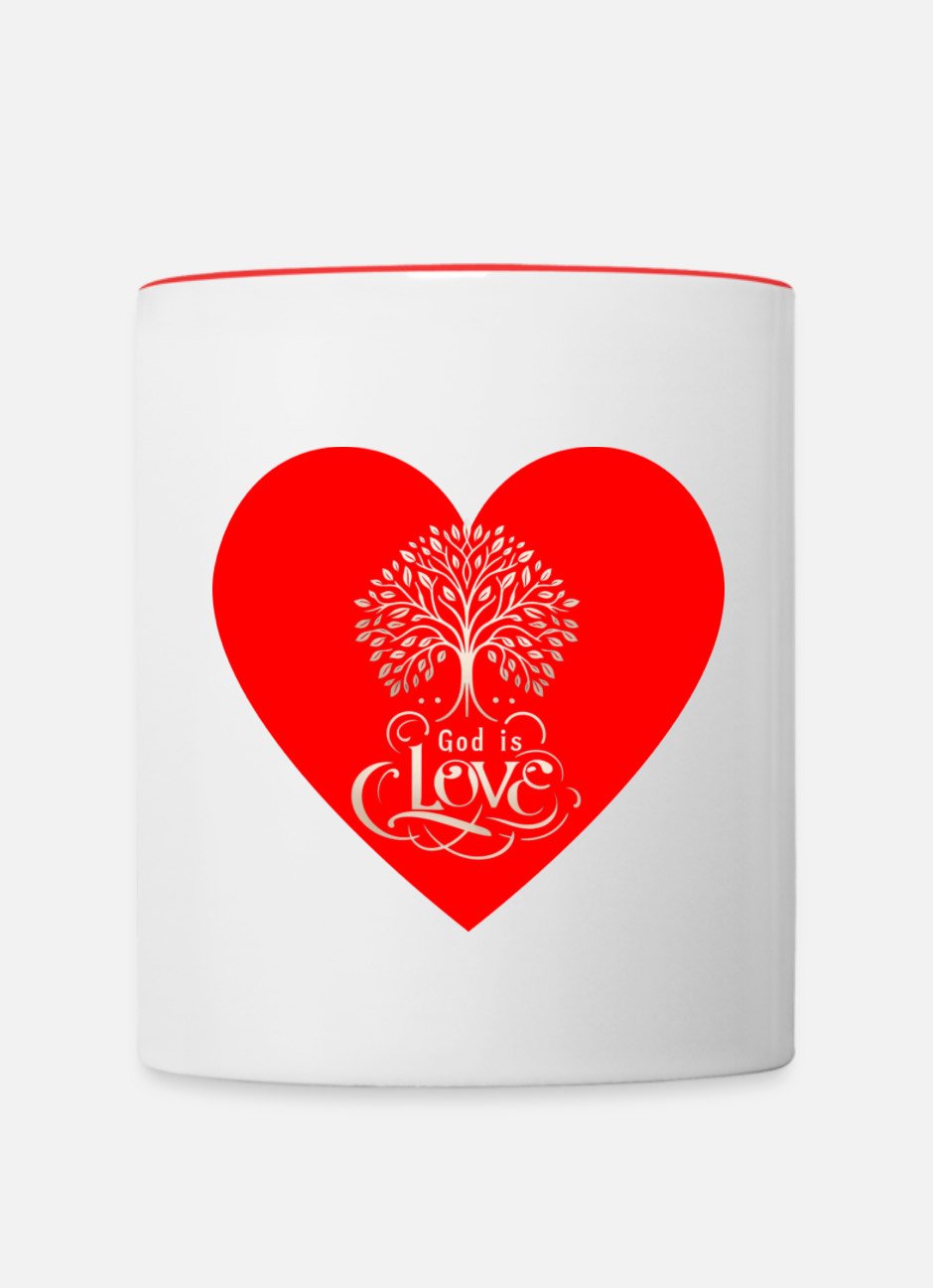 Mug of two colours 'God is love'