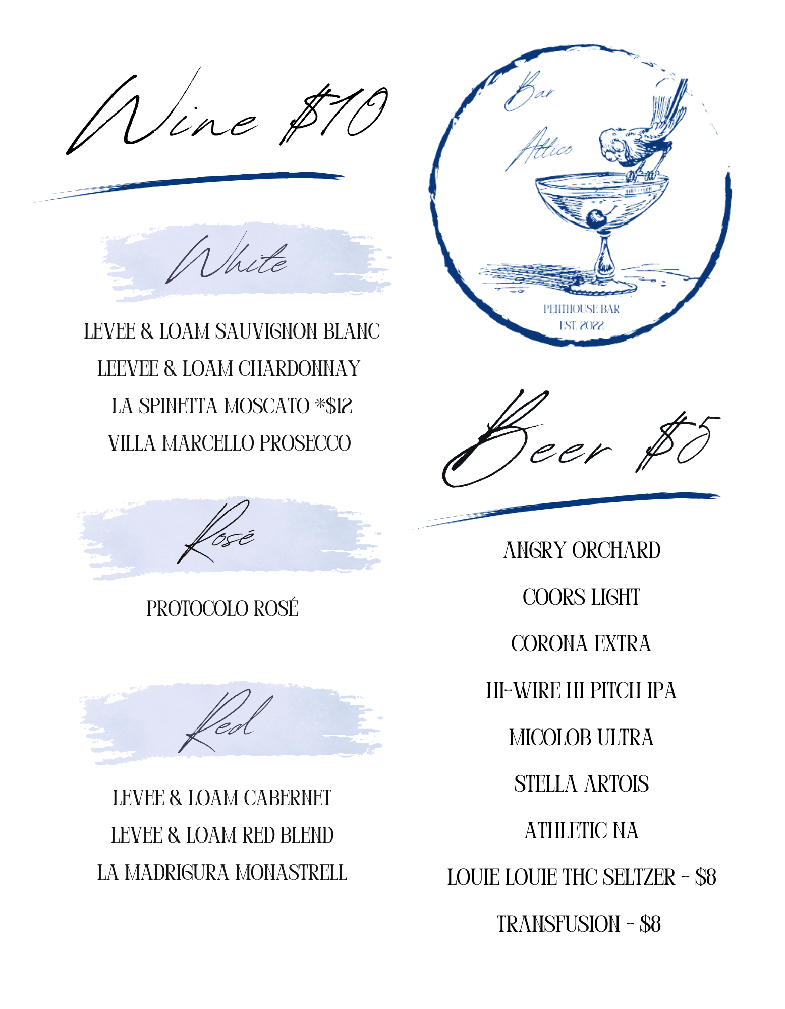 Menu — Bar Attico