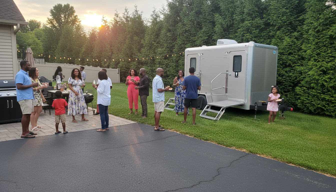 backyard party restroom trailer