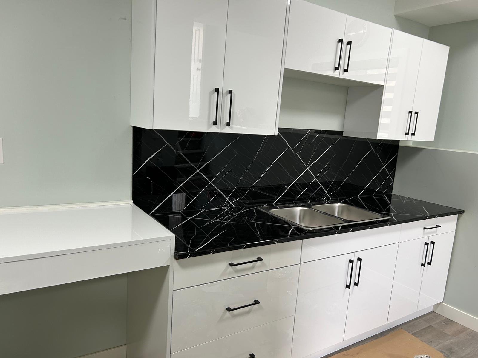 Black Quartz Backsplash