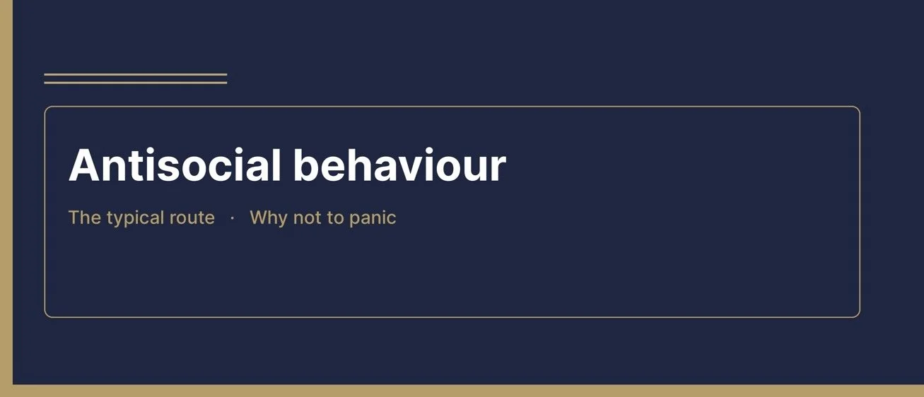 Antisocial behaviour — the typical route and timescales 