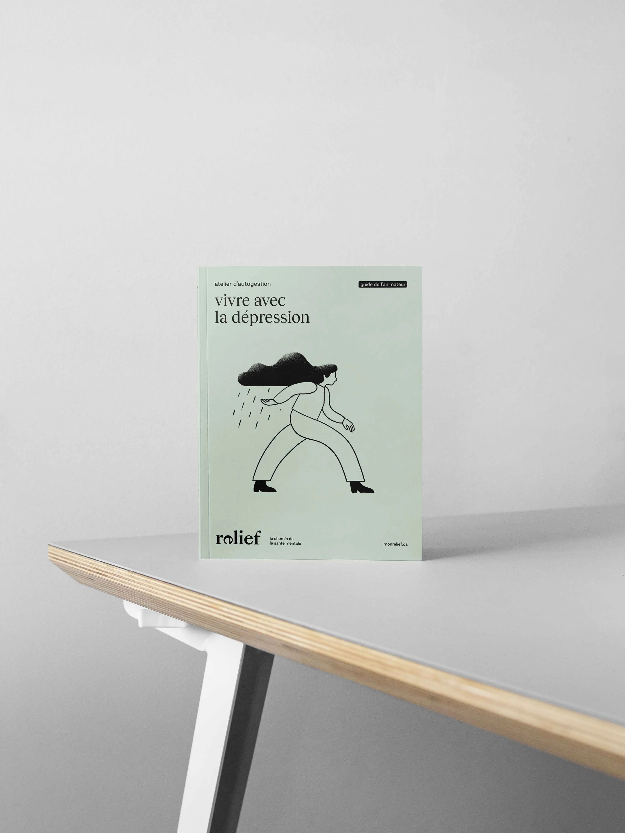 Photo du livre Vivre avec la dépression sur la dépression et la gestion de la santé mentale.