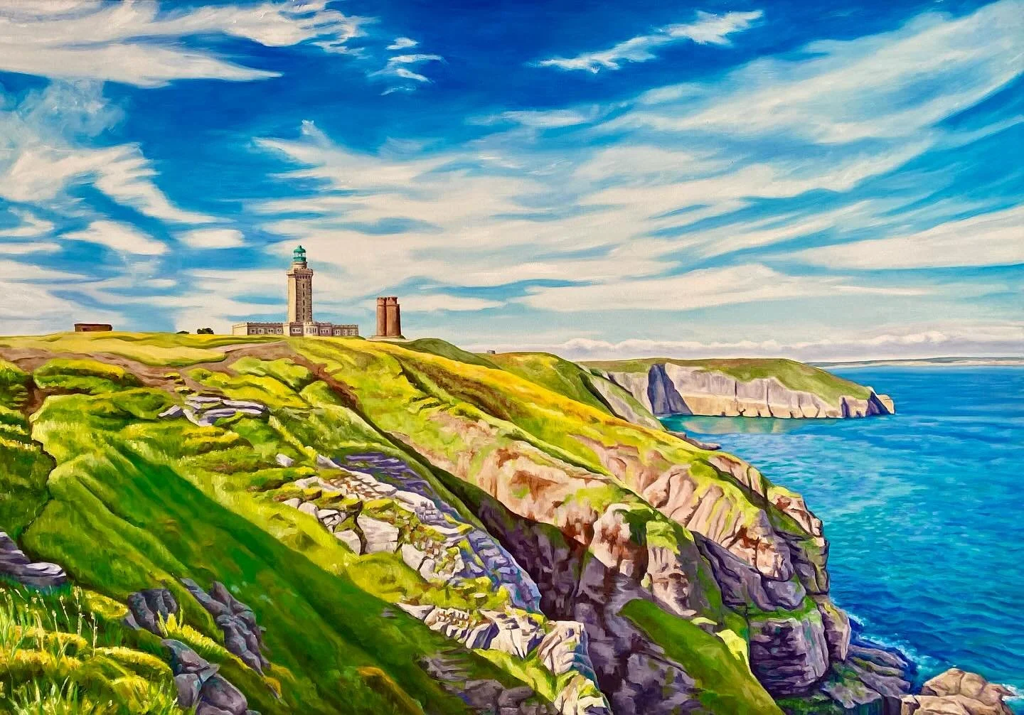 Lighthouse, Cap Fr&eacute;hel, 2025
Oil on canvas, 100cm x 70cm, SOLD. Please contact me if you would like to discuss a commission or have any questions www.alexandratodd.com #hiking #landscape #landscapepainting #seascape #coast #lighthouse #cliffs 