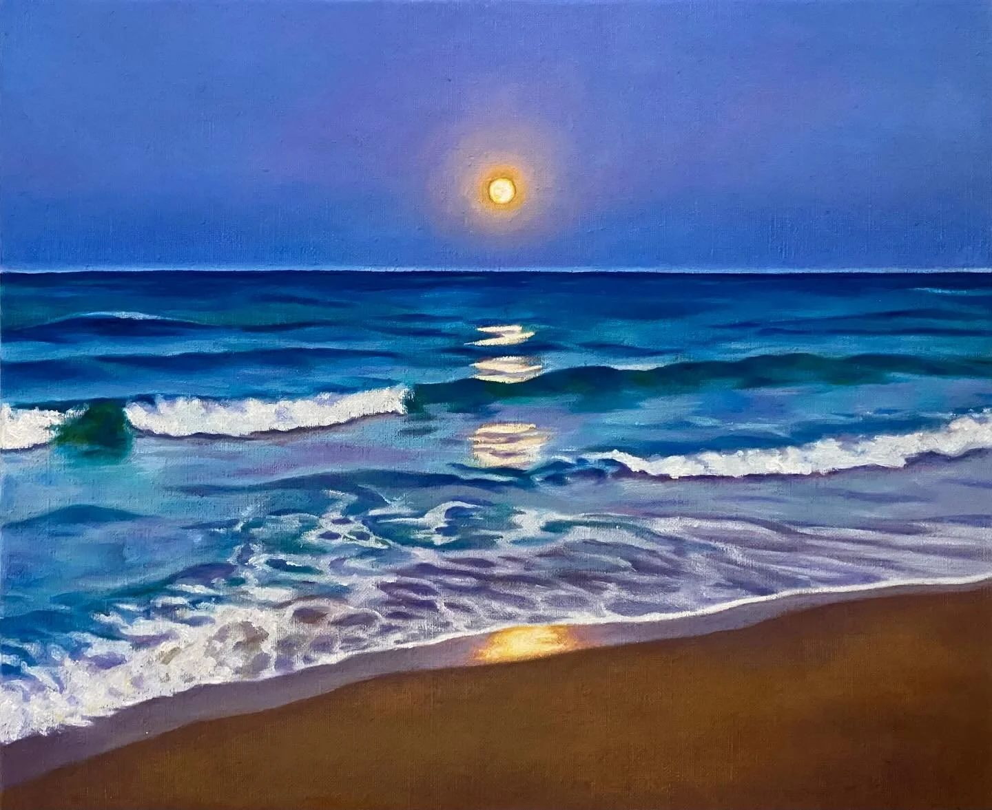 Moon over Sea, Oil on canvas, 2025
46 x 38cm
AVAILABLE /DISPONIBLE
Commissions welcome
www.alexandratodd.com

#seascape #murcia #sea #fullmoon #spain #nightimages #mar #luna #oiloncanvas #contemporaryart #seascape #coastalpainting #oleosobrelienzo #e
