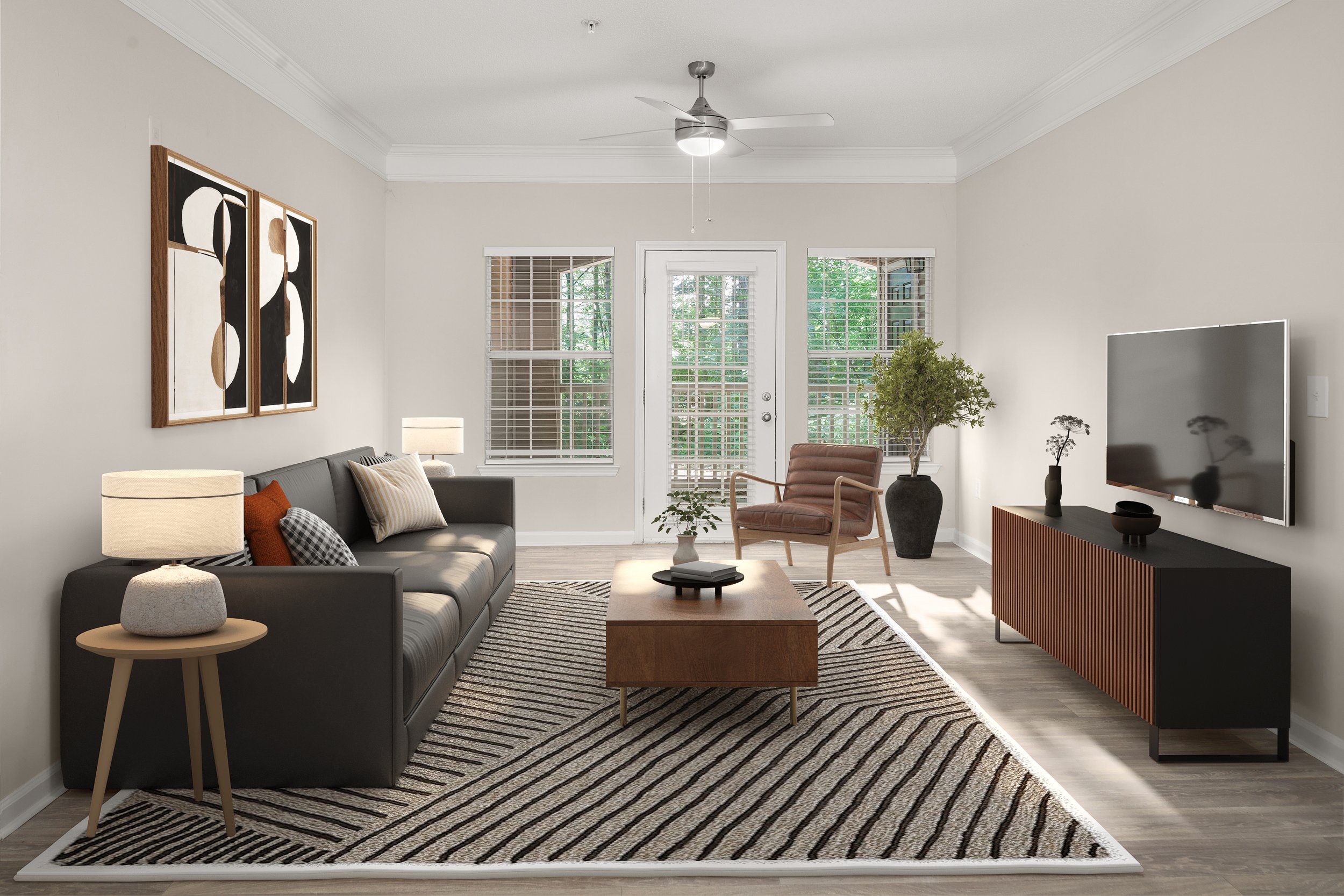 Cozy Living Room With Natural Light