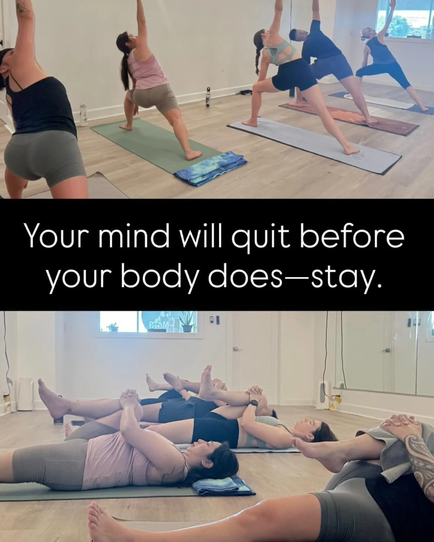 The heat will test you.
The stillness will challenge you.
Your thoughts will get loud.

Stay anyway.

Every time you choose to stay,
you build a stronger version of yourself.

So proud of this crew for showing up even when it&rsquo;s tough. 

@namast