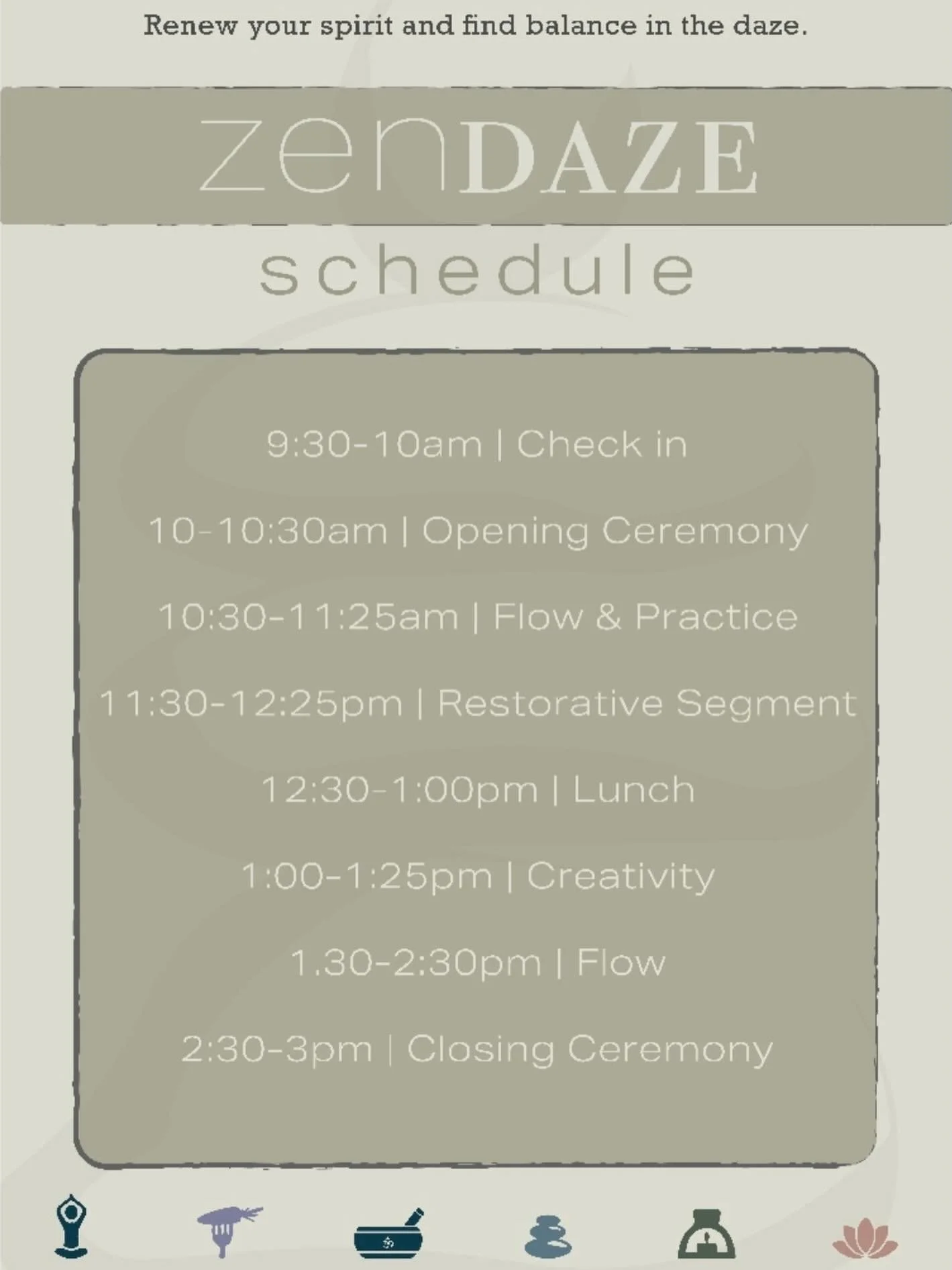 5 more Days til Zen Daze! 

Check out our retreat schedule this Sunday! If you have not signed up yet, sign up now using the link in bio. 

#zendazeretreat #thematsretreat #dalycityretreats