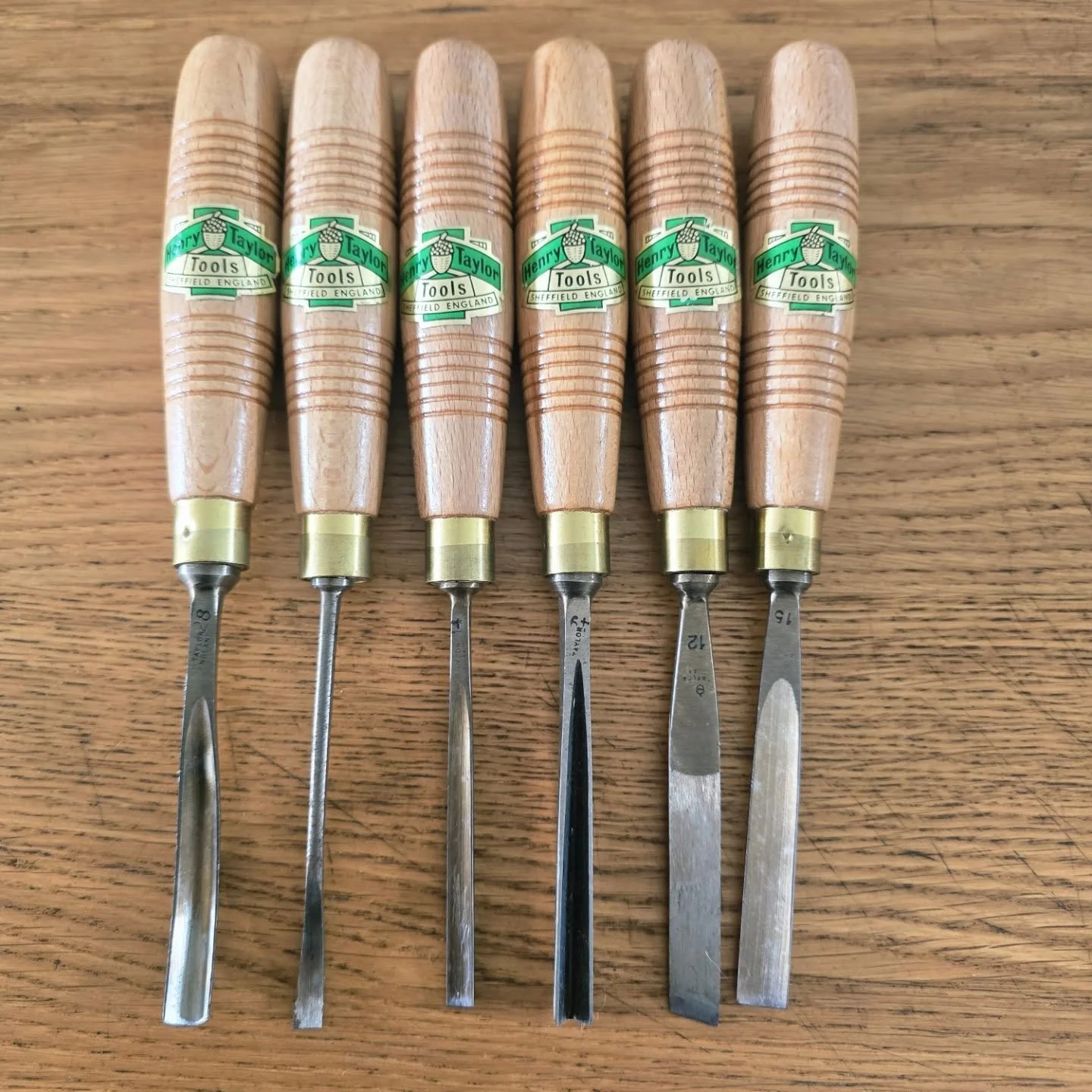 Henry Taylor Carving Chisels. I believe these are unused. Perfect condition and for sale. DM for more details &pound;80 plus P&amp;P