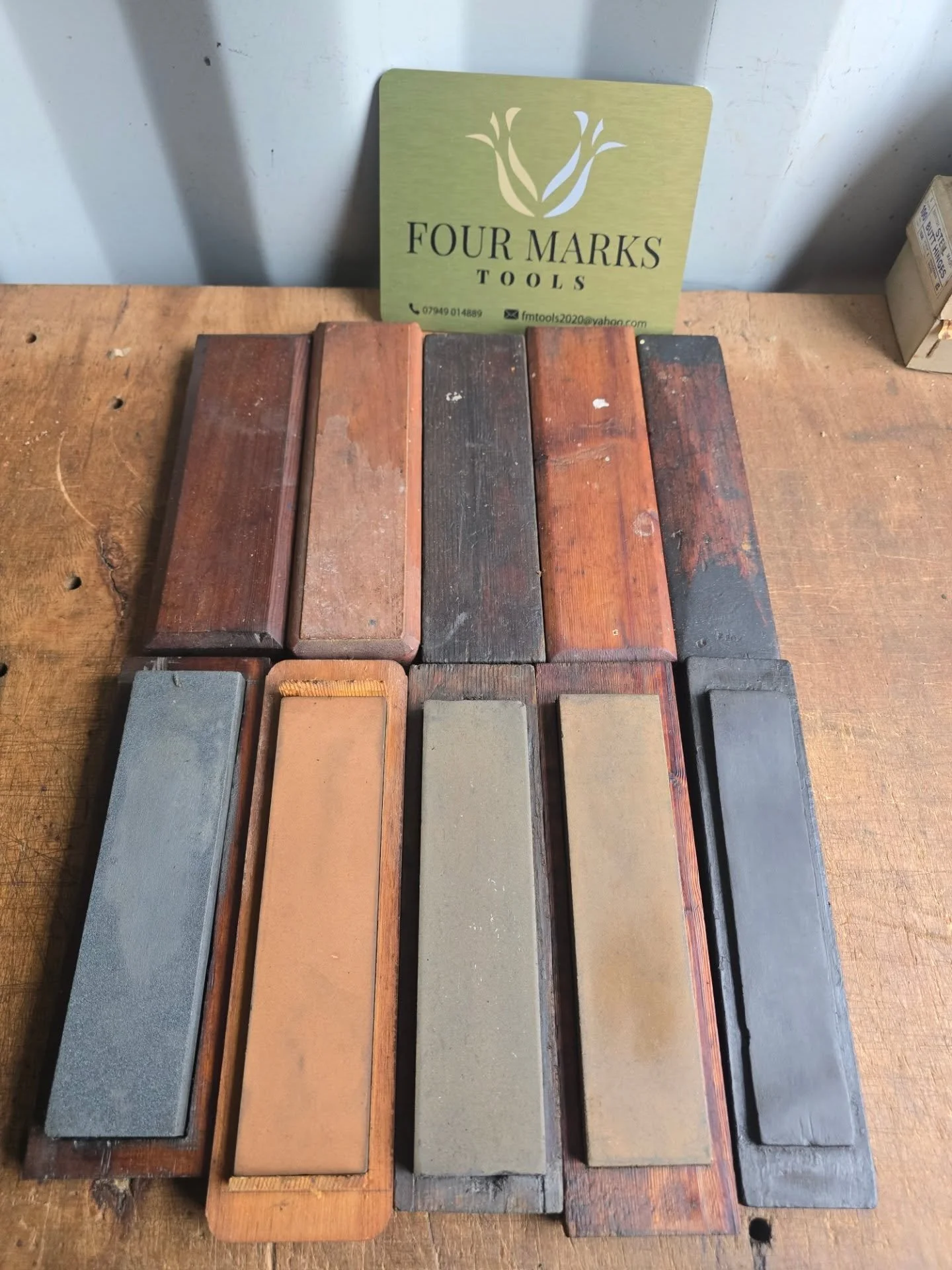 A Fine Set Of sharpening/honing stones. Different grits and a lovely honing stone &pound;90 inc delivery