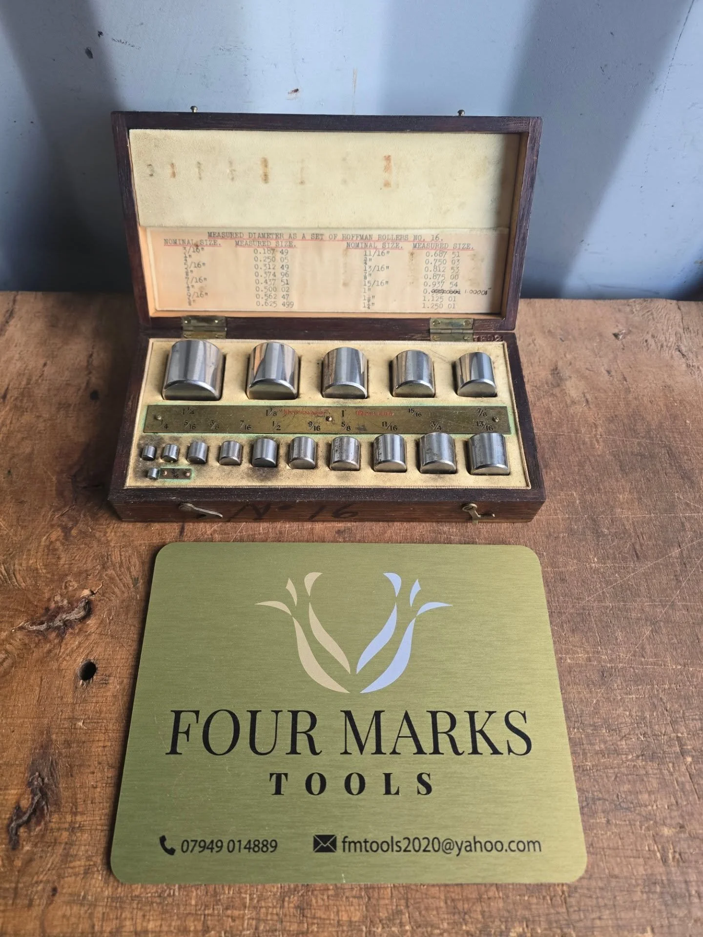 Hoffman Rollers - a complete set from 3/16&quot; to 1 &amp; 1/4&quot;. Excellent condition &pound;55 inc UK P&amp;P