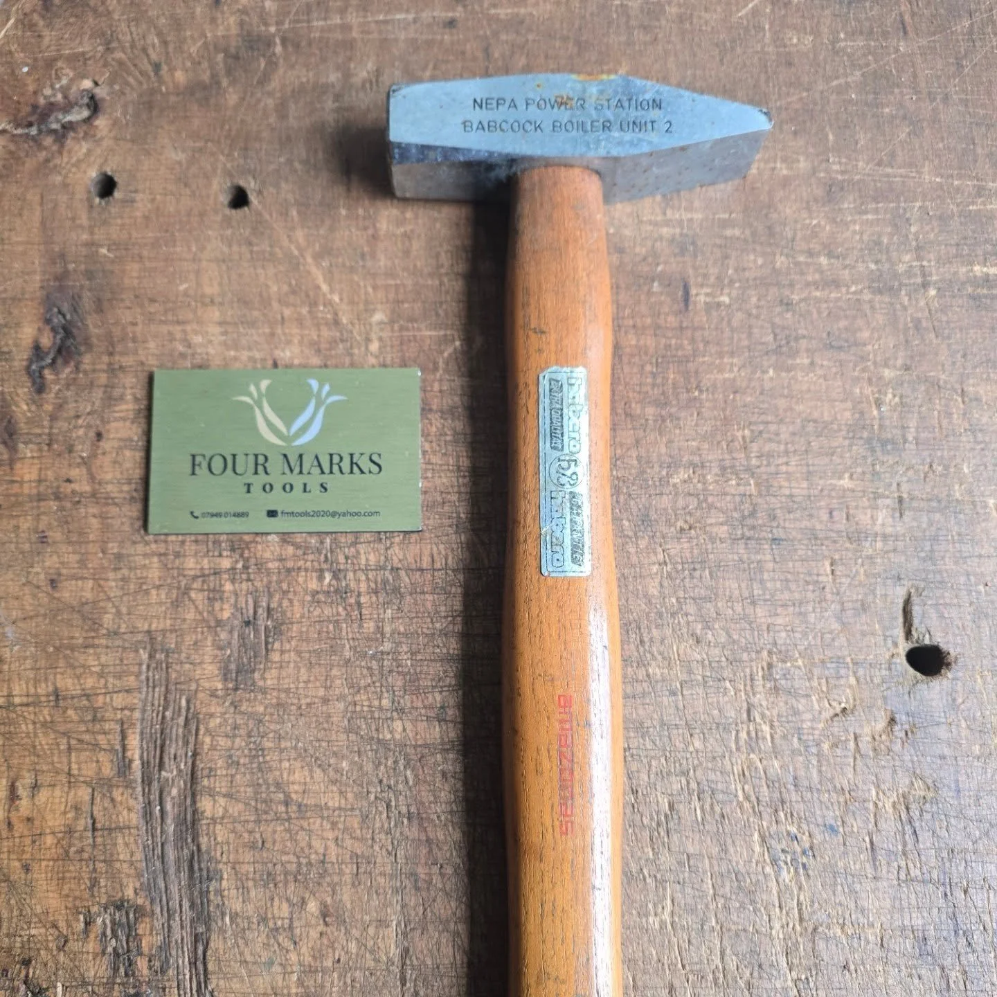 One of the more unusual hammers I have found. Stamped NEPA power station (National Electric Power Authority) in Nigeria. I would imagine its a commemorative item from the hydrostatic test in March 1978. Found in a bin of tools at the back of a house 