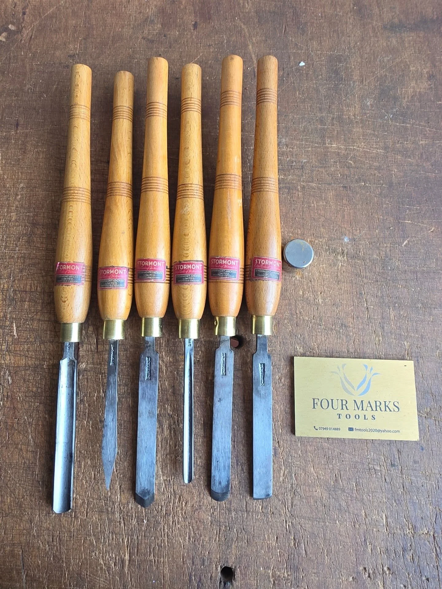 Stormont Archer Ltd wood turning chisels. Set of 6 in excellent condition &pound;55 inc UK mainland P&amp;P