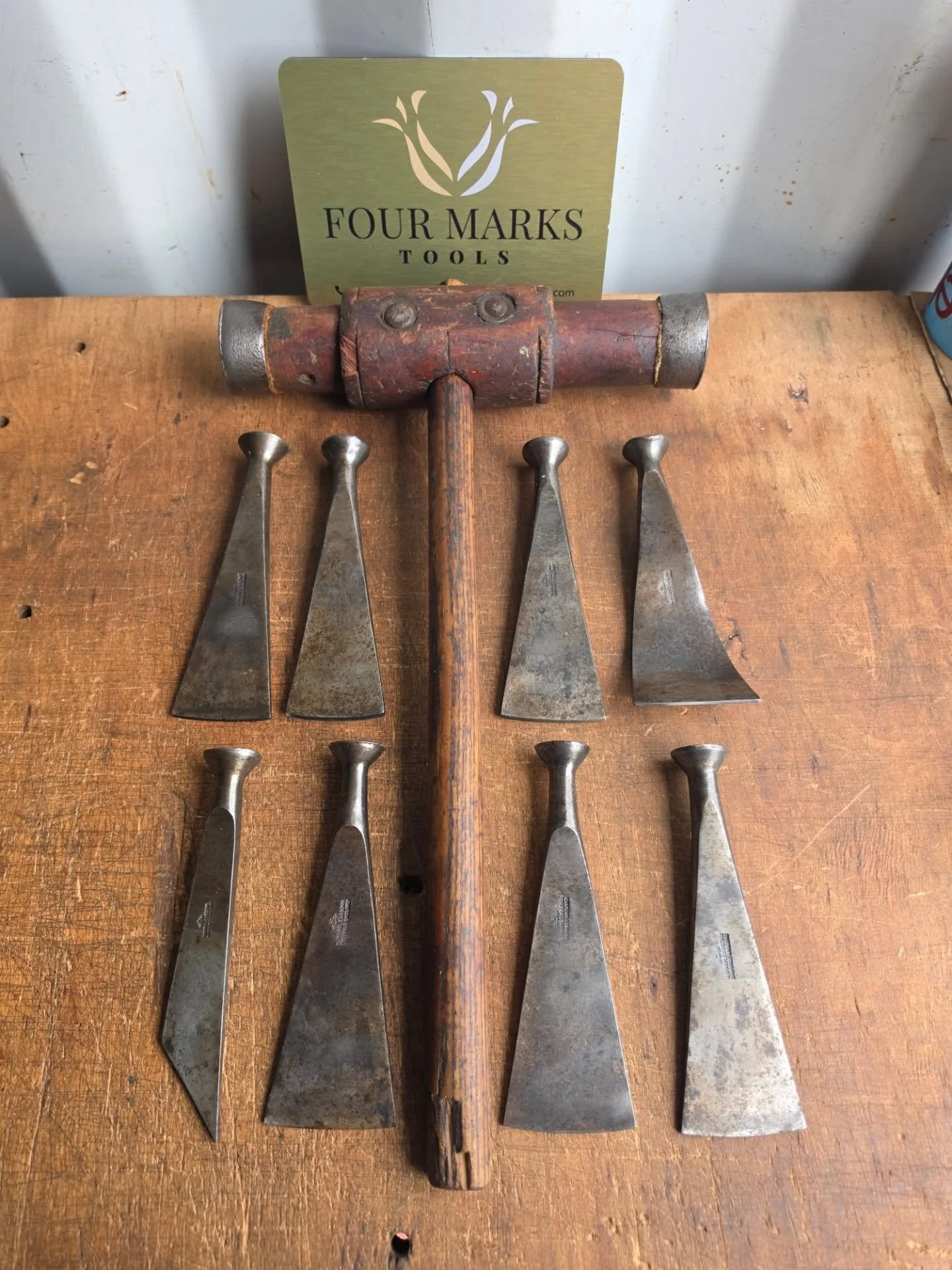 A very fine set of 8 x Marples Caulking Irons and a Caulking Mallet. All in very good used condition 
From a shipwrights tool chest who worked in Southampton docks and Hamble Boat yards. &pound;275 inc UK mainland delivery 
#marples #marplescollector