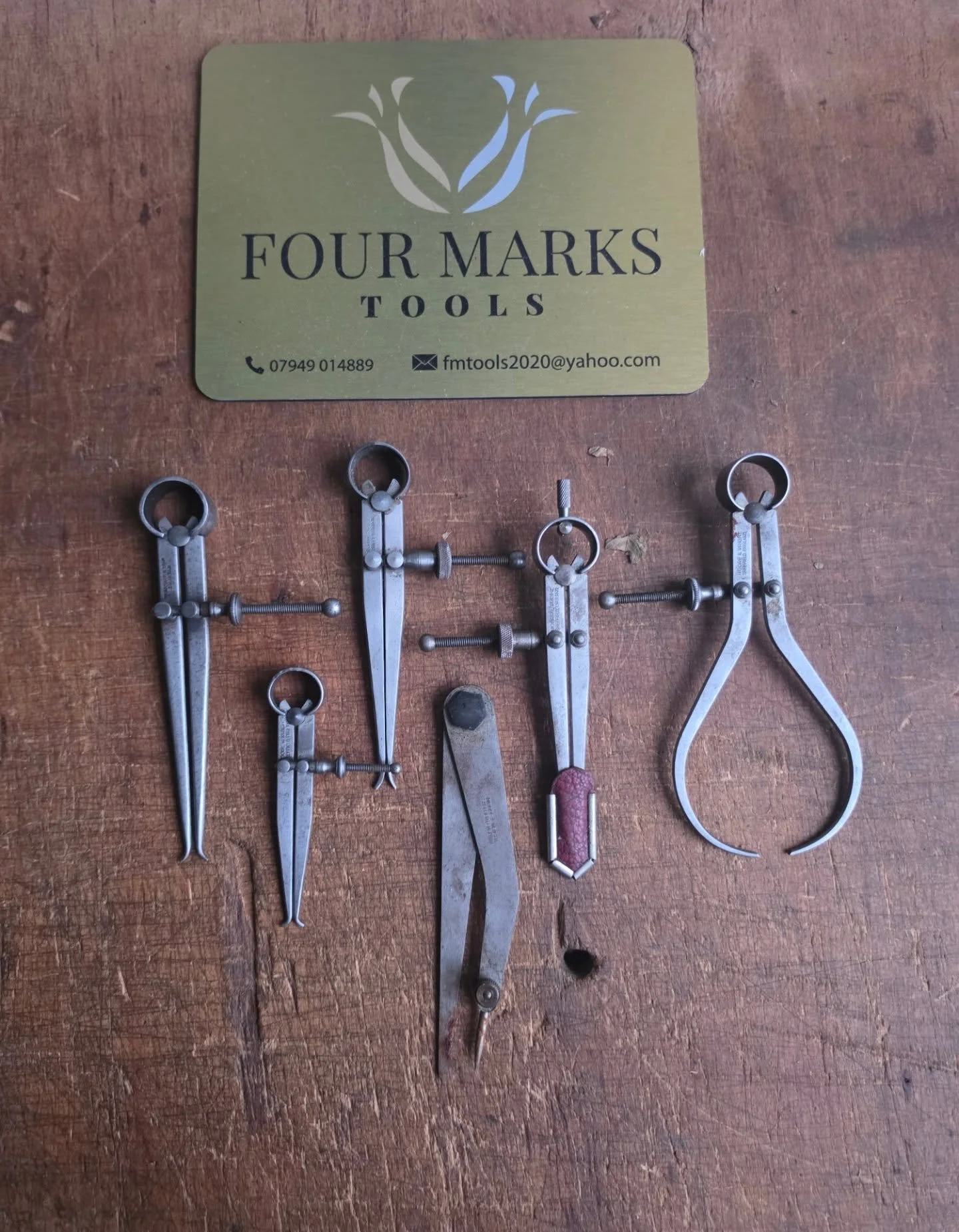 A nice set of 6 Moore and Wright calipers and dividers. Excellent condition from a tool makers tool chest. &pound;65 Inc UK mainland postage