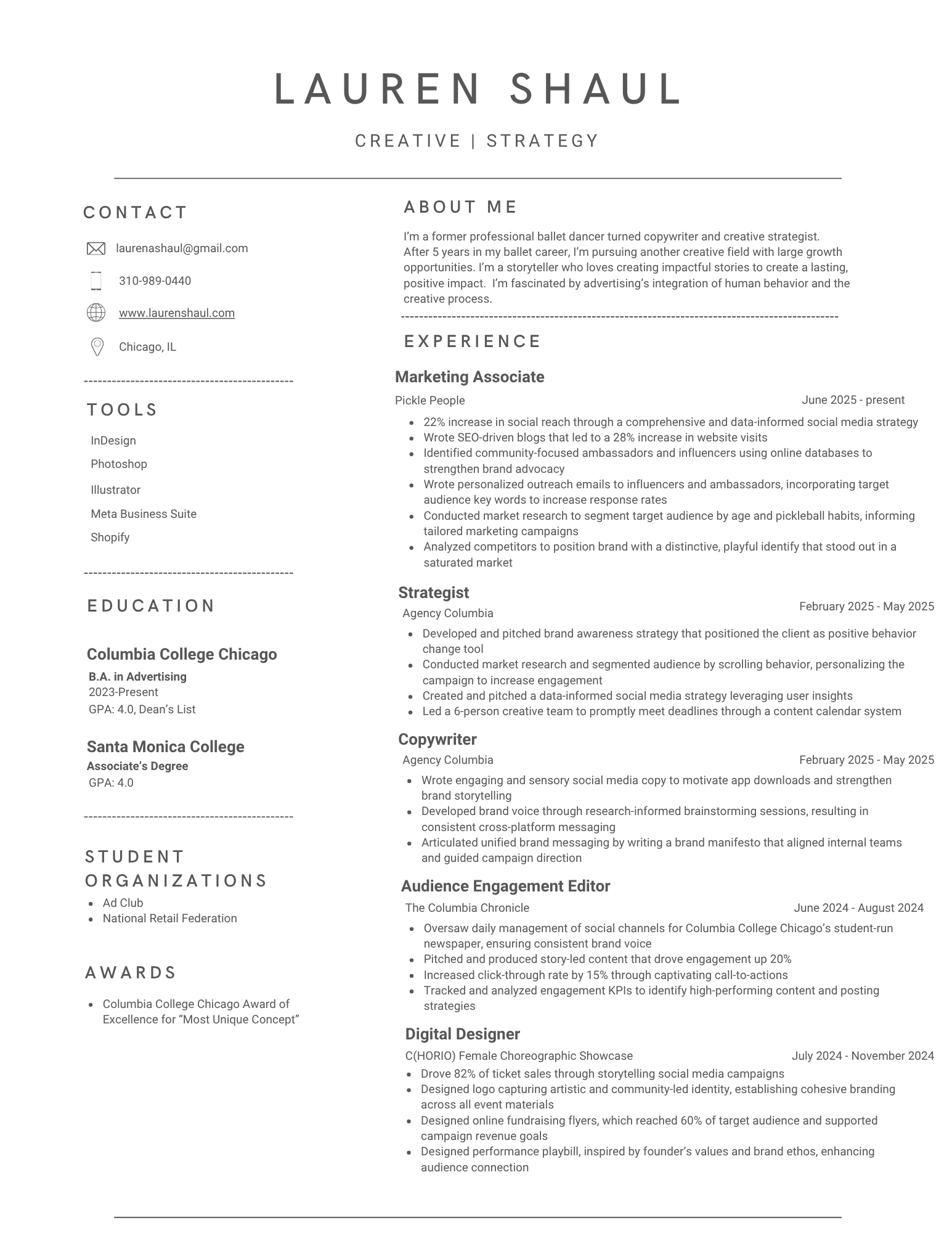 Lauren Shaul resume