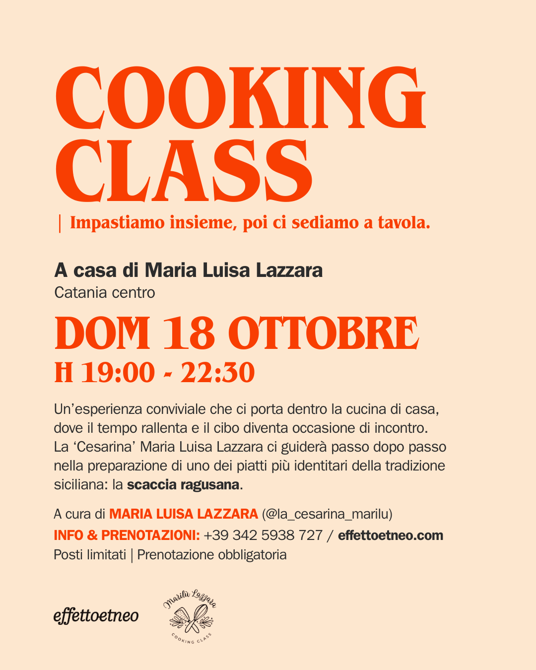 COOKING CLASS - 18/10