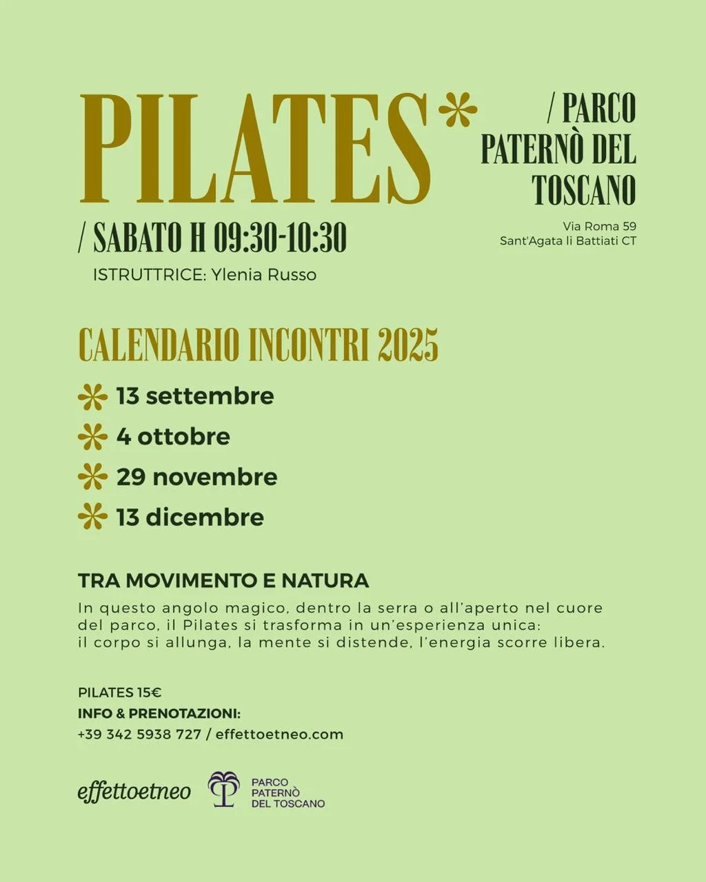 PILATES AL PARCO PATERNÒ DEL TOSCANO