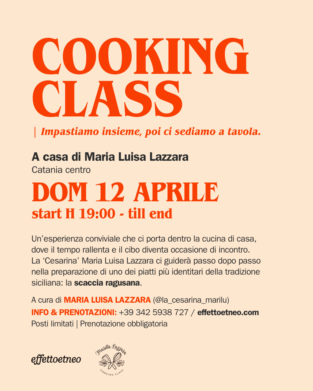 COOKING CLASS - SCACCIA RAGUSANA