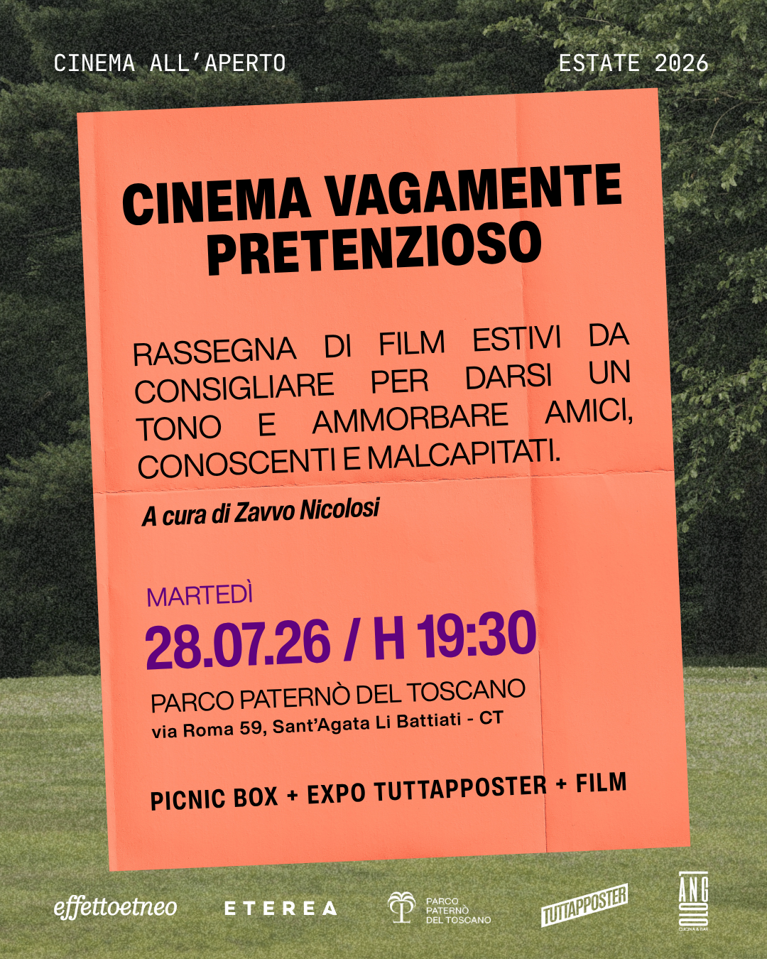 CINEMA VAGAMENTE PRETENZIOSO - FILM + PICNIC | 28/07
