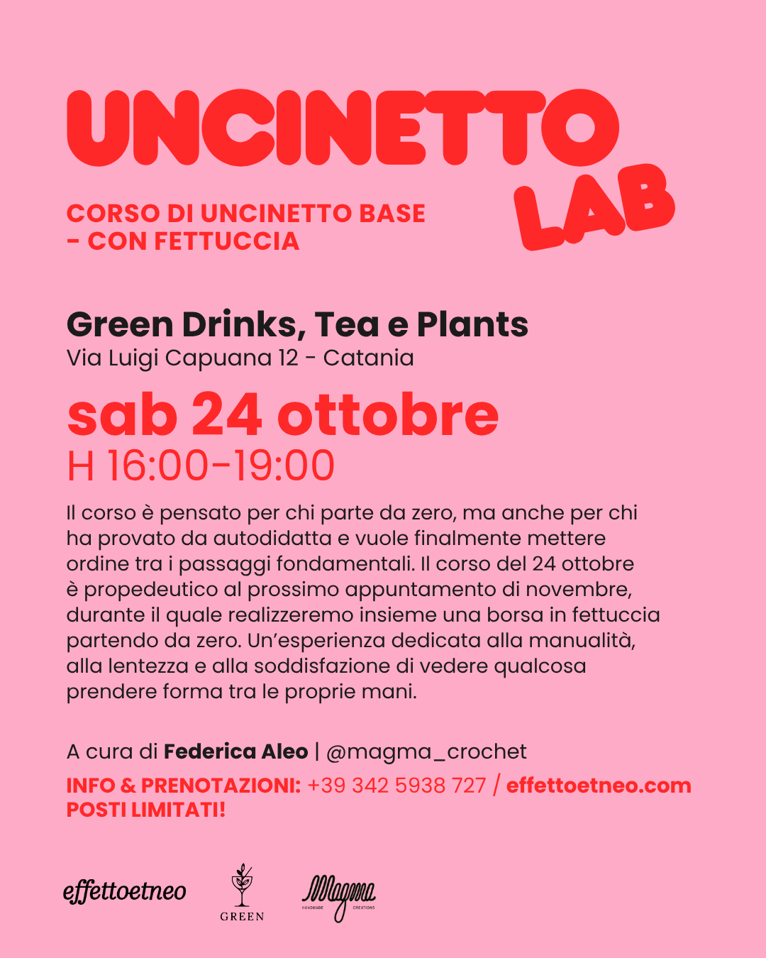 CORSO DI UNCINETTO BASE CON FETTUCCIA - 24/10