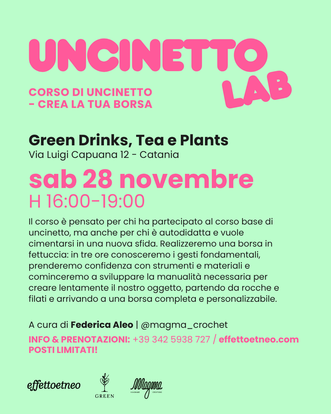 CORSO DI UNCINETTO - CREA LA TUA BORSA | 28/11