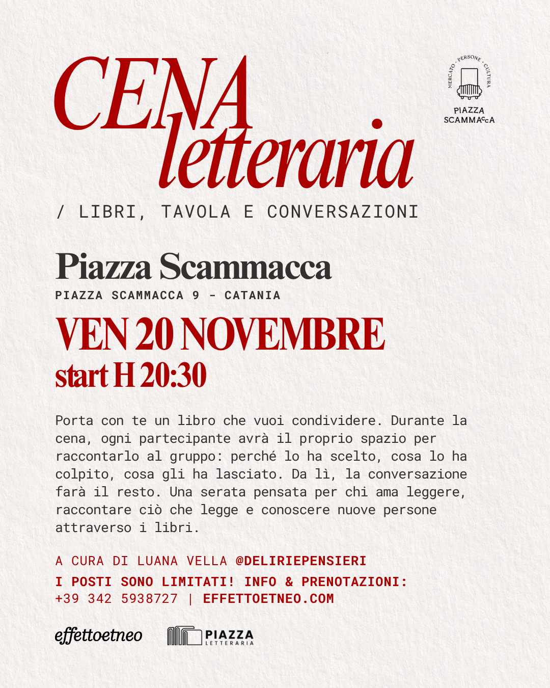 CENA LETTERARIA - 20/11
