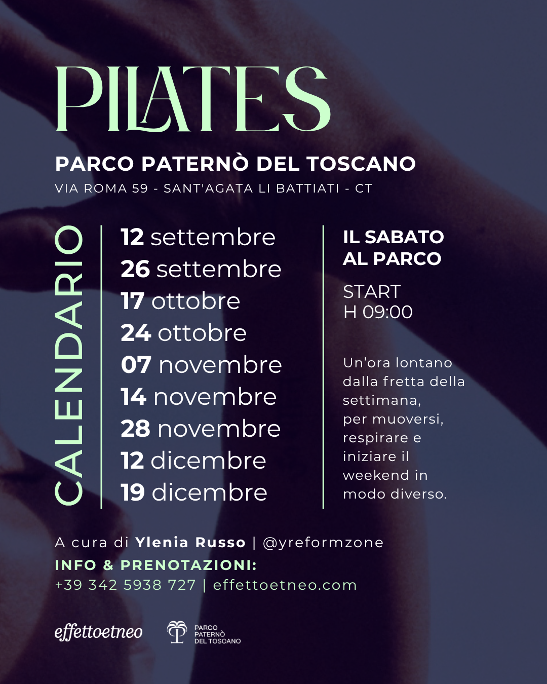 PILATES AL PARCO - CALENDARIO 2026