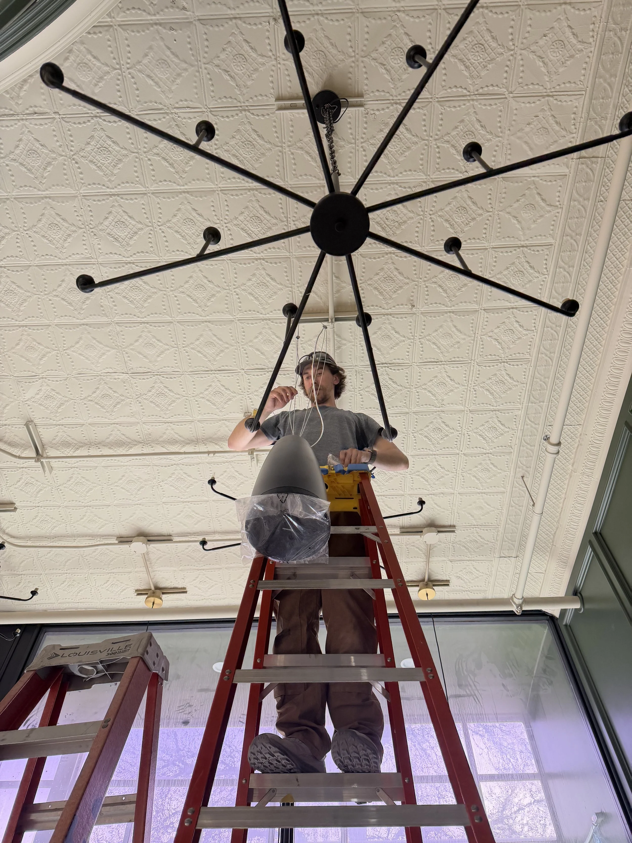 Big Sky Wired Technician installing Sonance Speaker for Sonos System in Bozeman