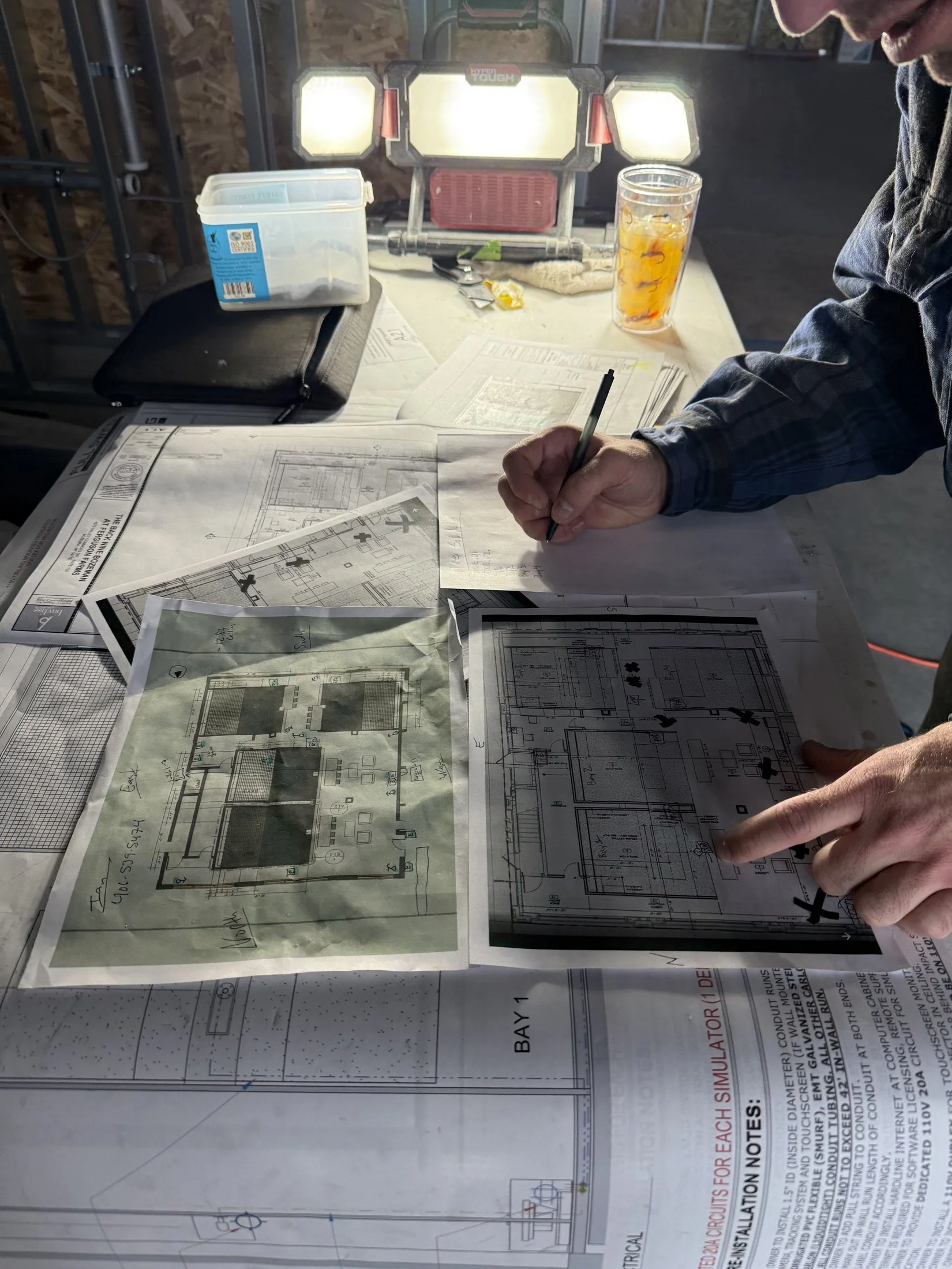 Marking up construction drawings to scope a low voltage project