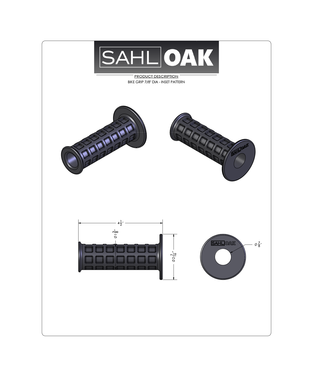 BIKE GRIP .875IN DIA - INSET SQUARE PATTERN.png
