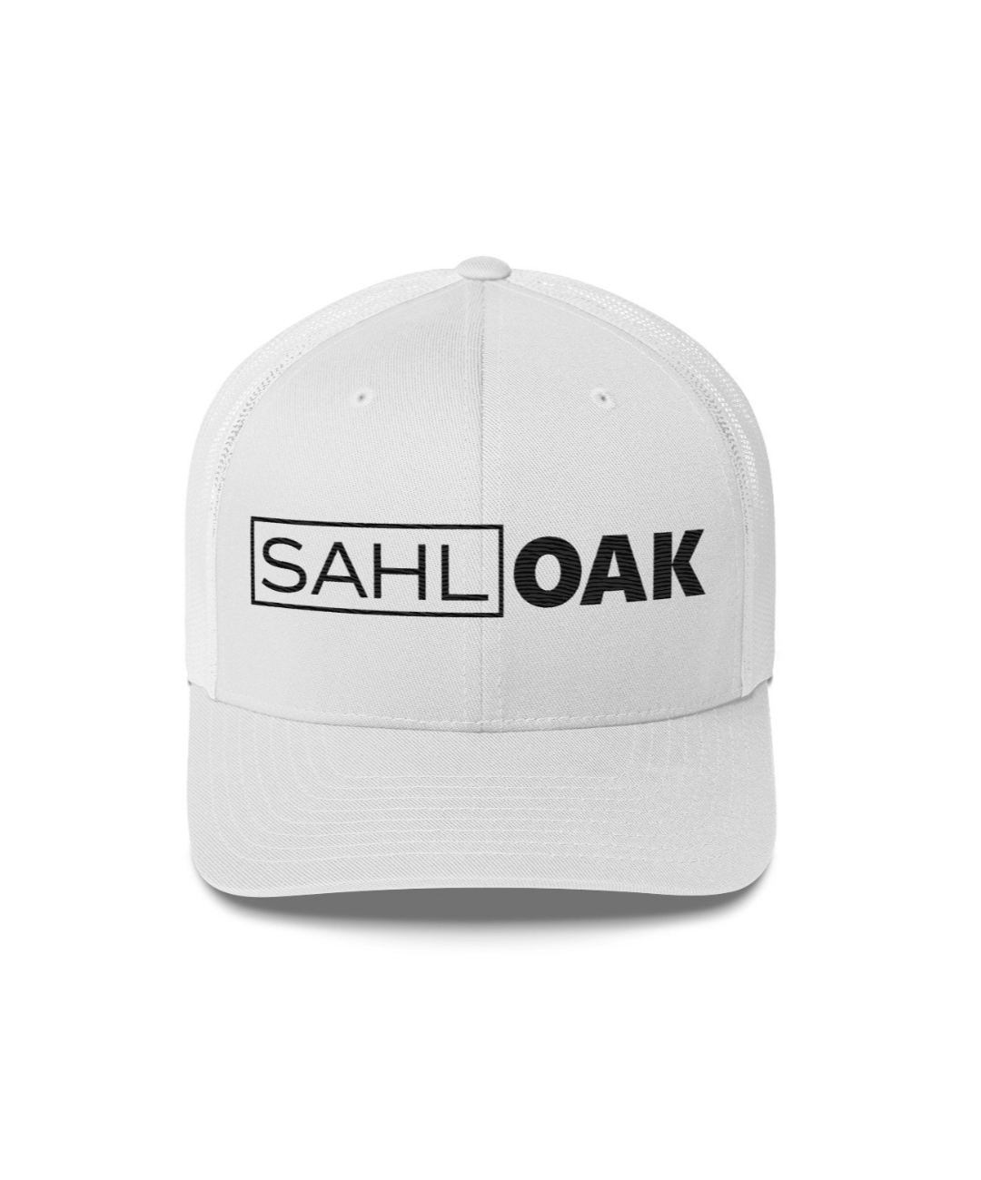 Trucker Hat White - Black Logo.png