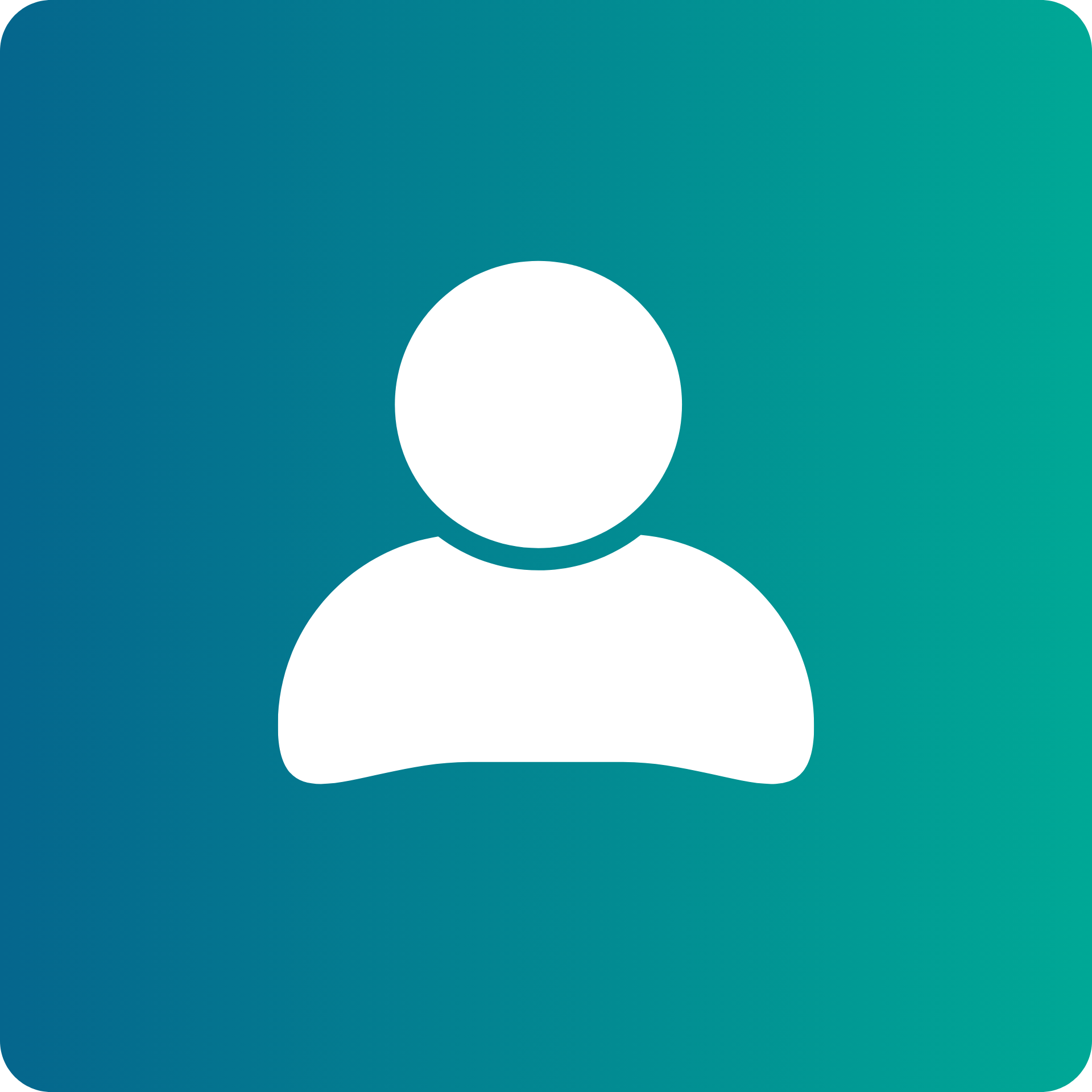 Silhouette of a person with a teal background.