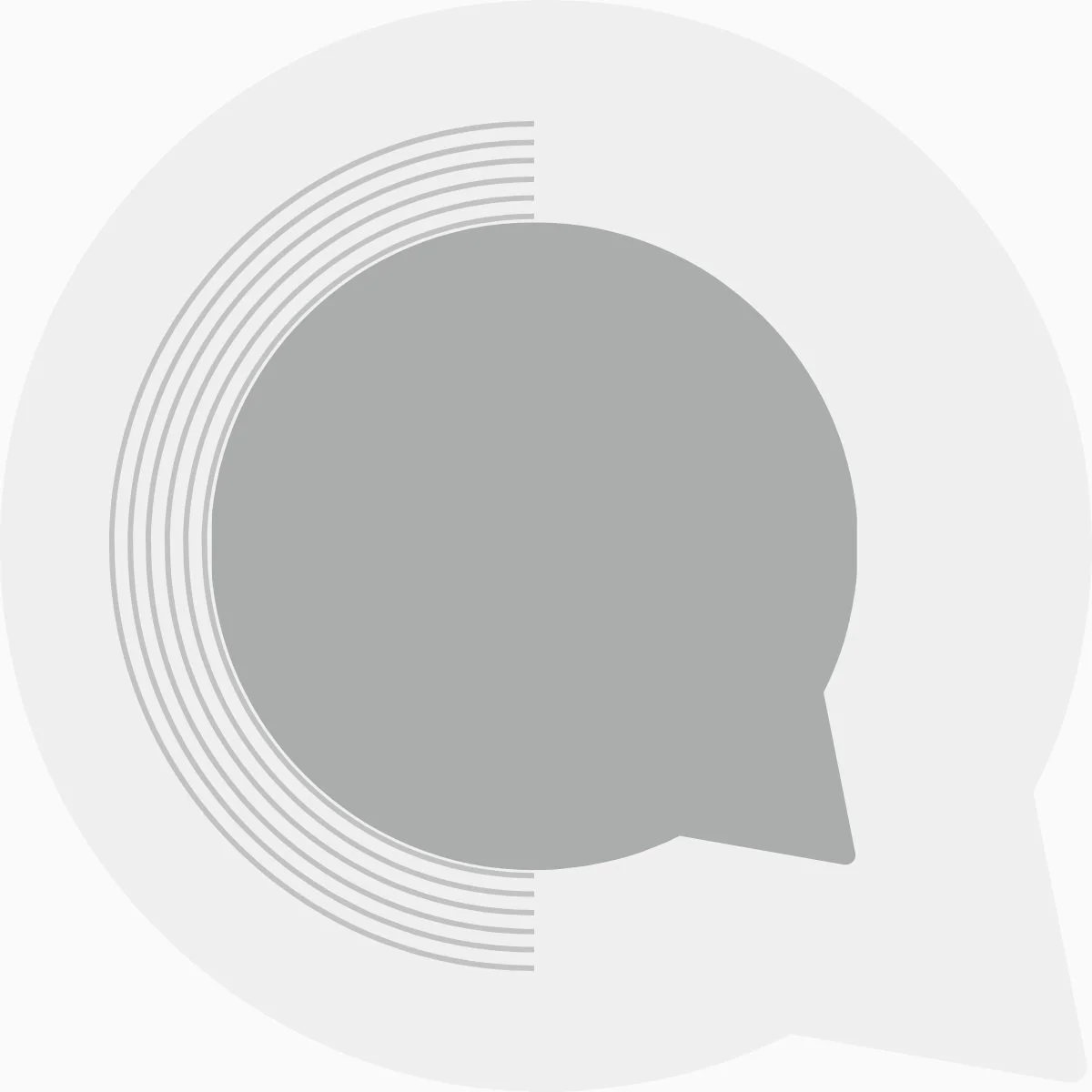 Grayscale abstract bust portrait with concentric lines