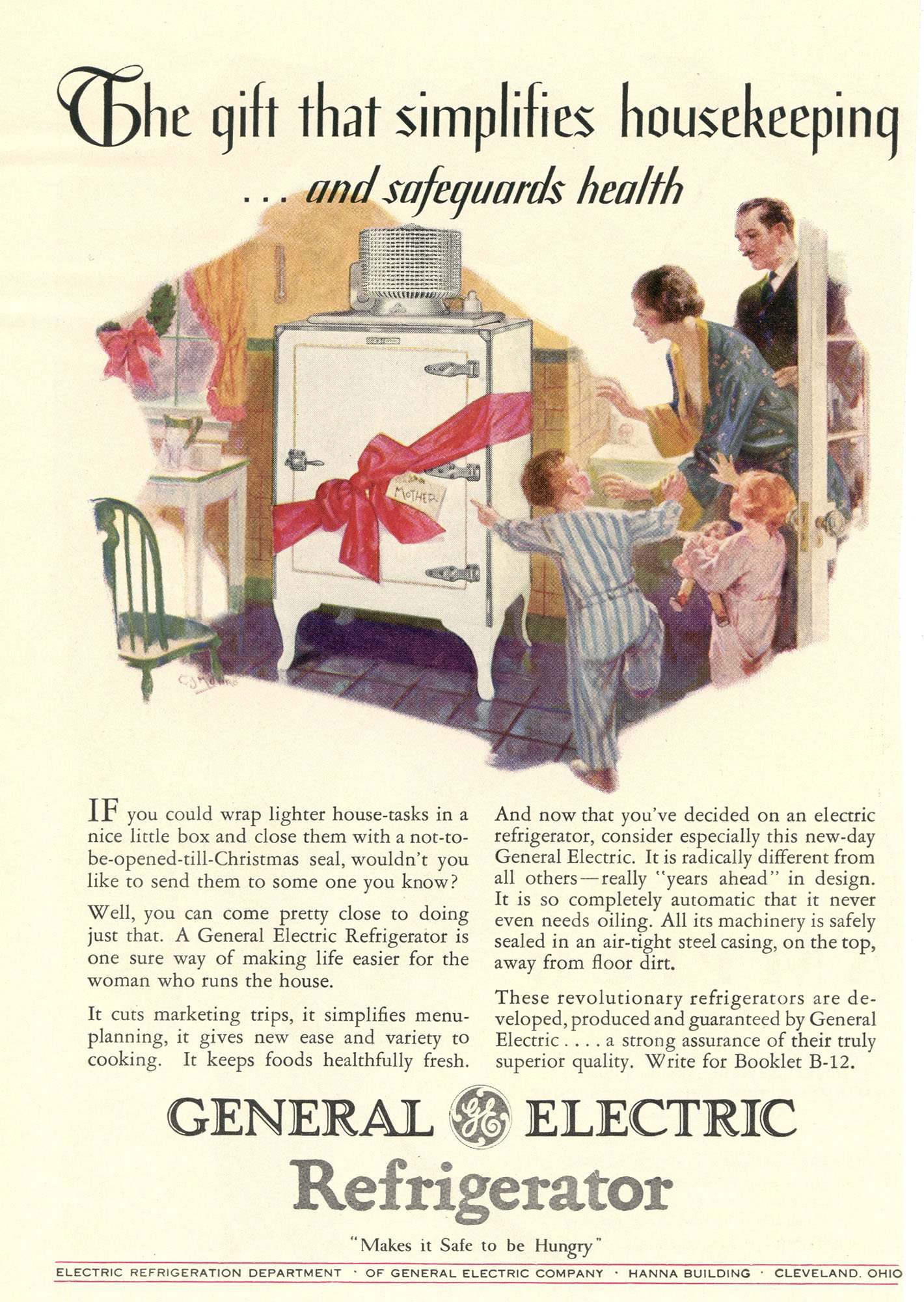 Vintage GE fridge ad