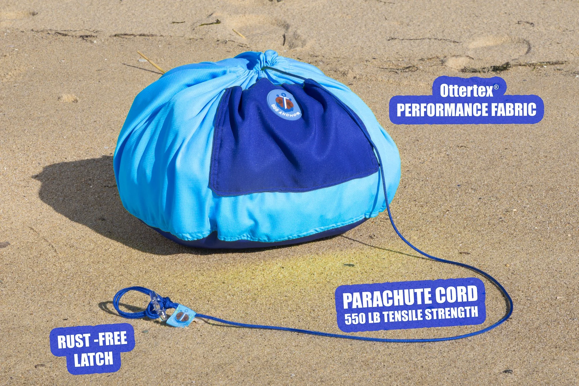 Dog Anchor™ - The World's lightest dog tie-out - dog stake replacement - dog leash for the beach