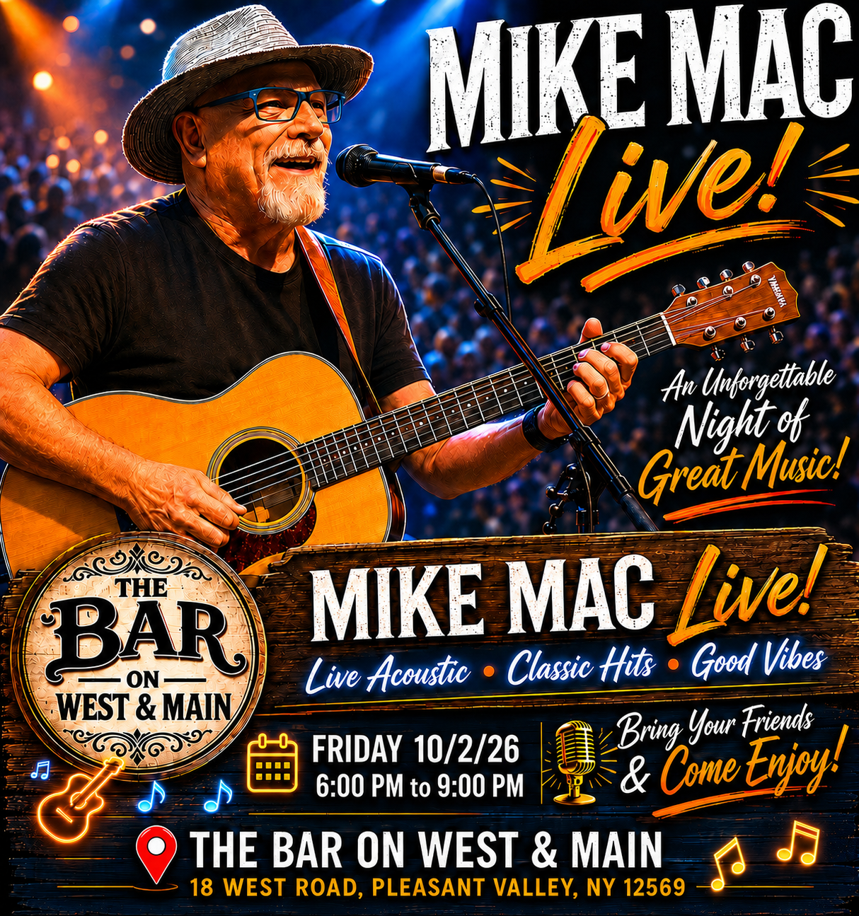 Mike Mac Live at The Bar on West &amp; Main
