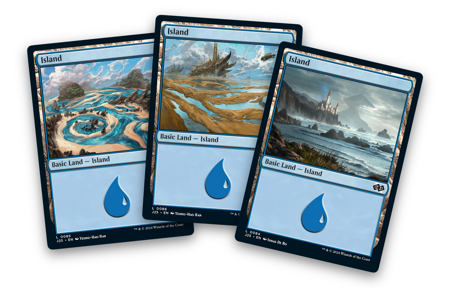 To be fair, there are three art styles to each basic land, but my point still stands