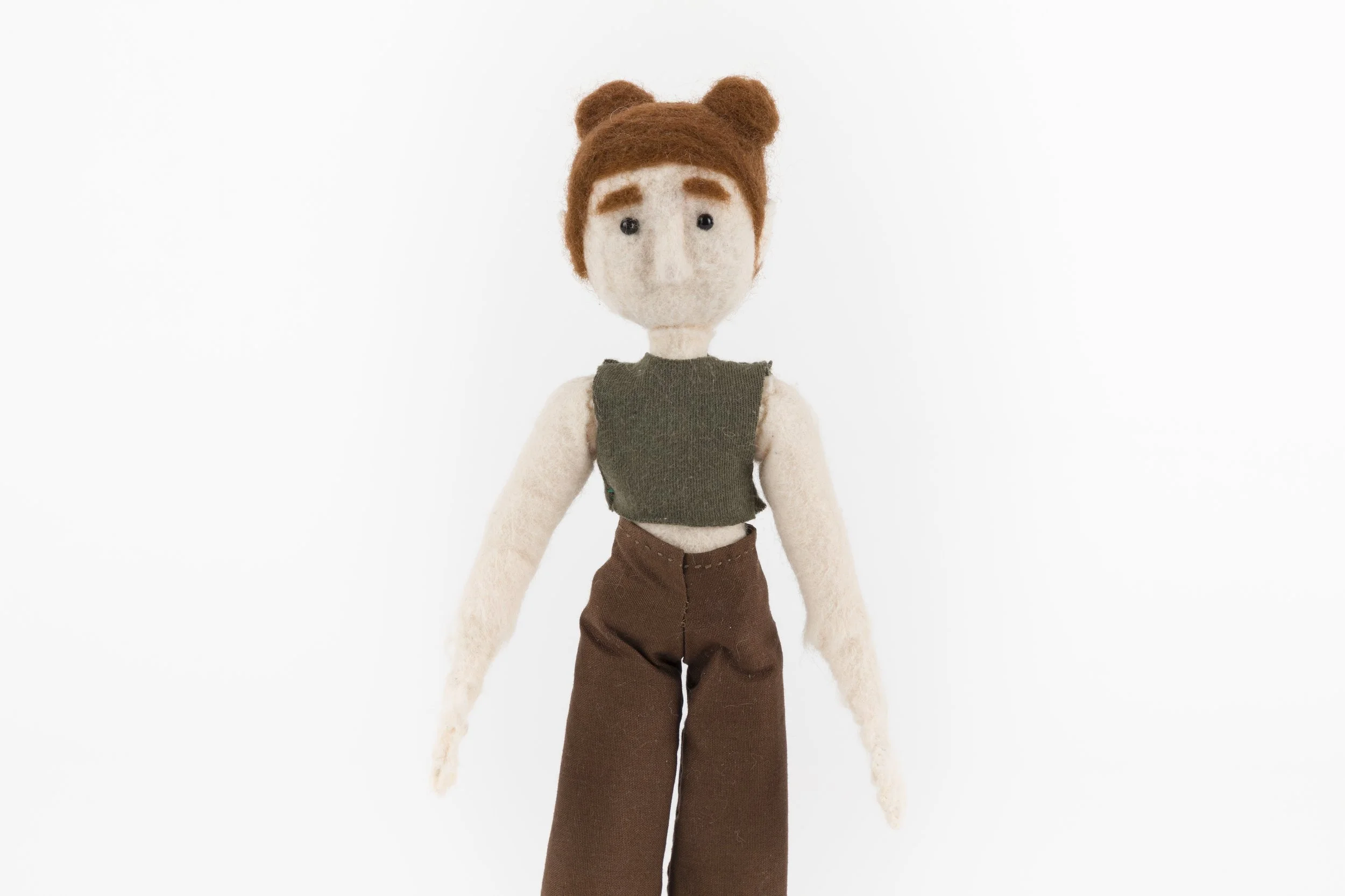 Girl- 2024

Aluminum and steel wire, wool felt, wool roving, recycled jersey, cotton, plastic beads, PCL plastic, tie down feet and back rig point.

9 3/4in x 1 1/2in x 1in