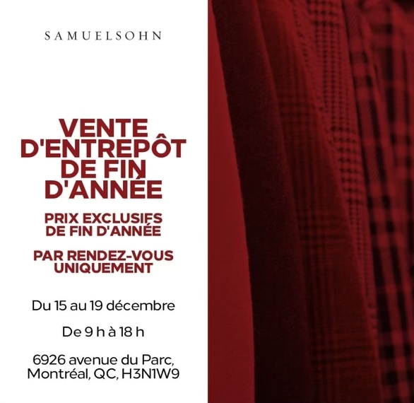 Vente d'entrepôt Samuelsohn