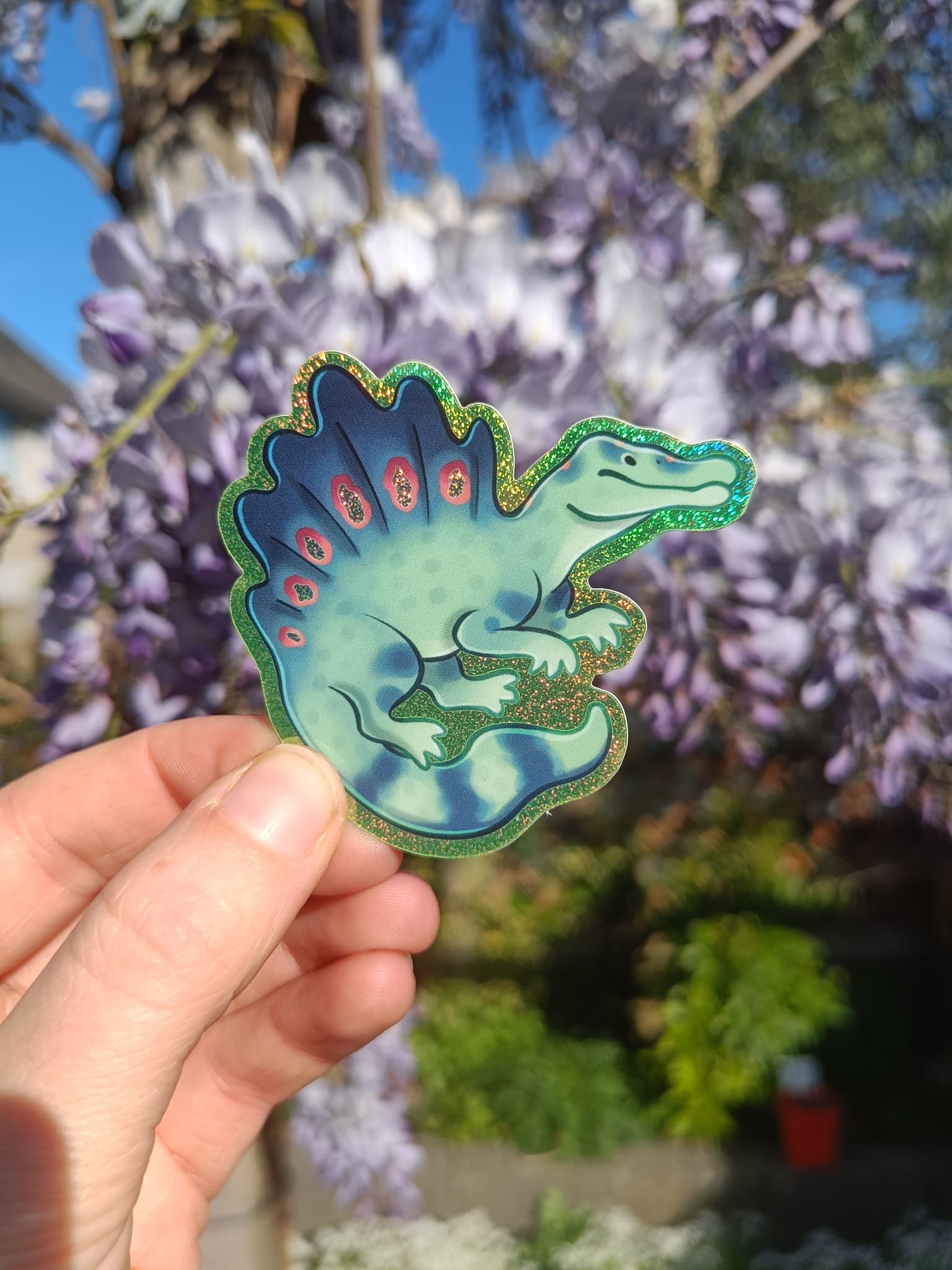 Sparkly spinosaurus vinyl sticker 🐊