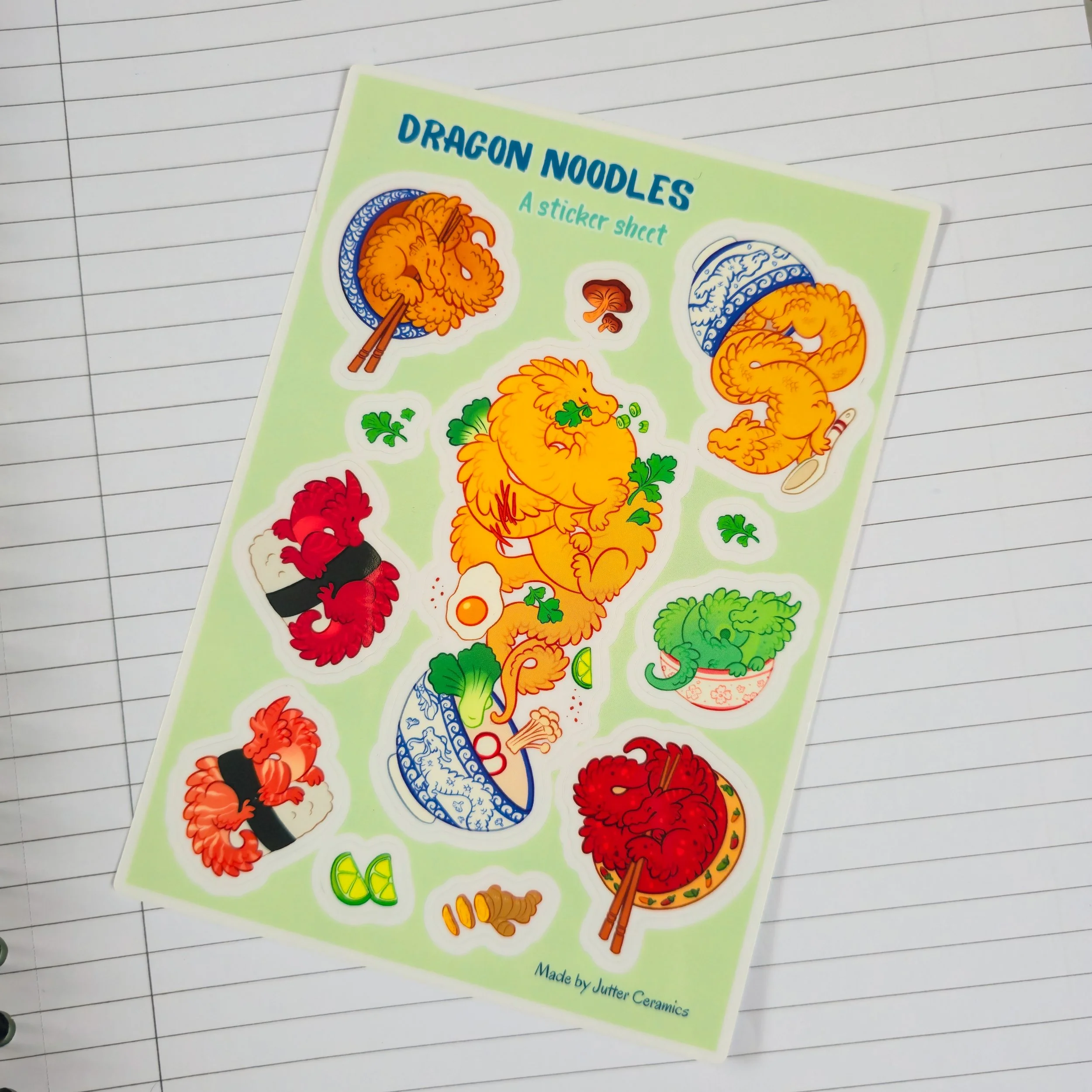 Noodle dragons sticker sheet 🍜🐉