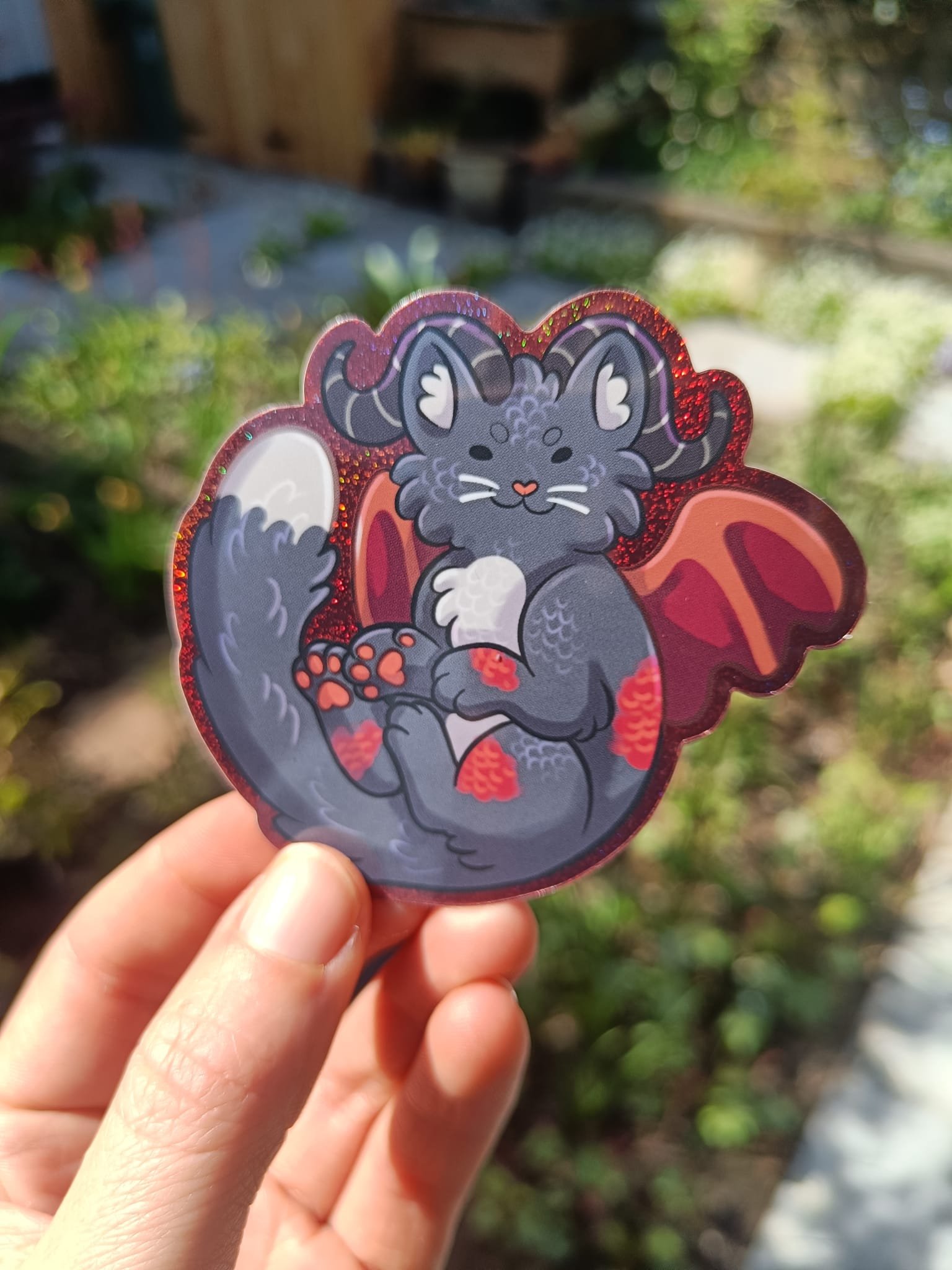 Tuxedo dragon cat vinyl sticker 🐱