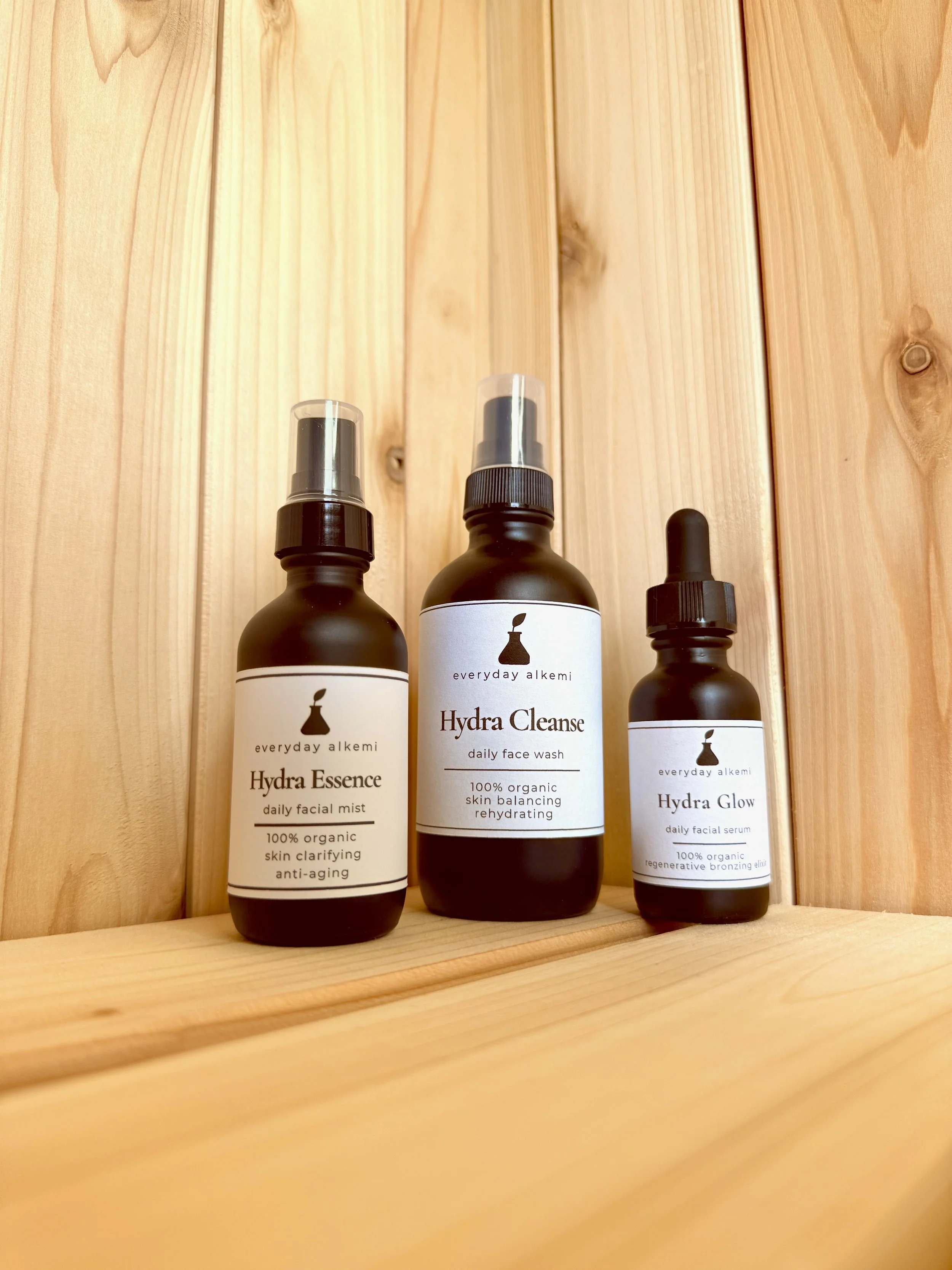 The easy, 3-step Everyday Alkemi clean, organic, toxin-free skincare routine