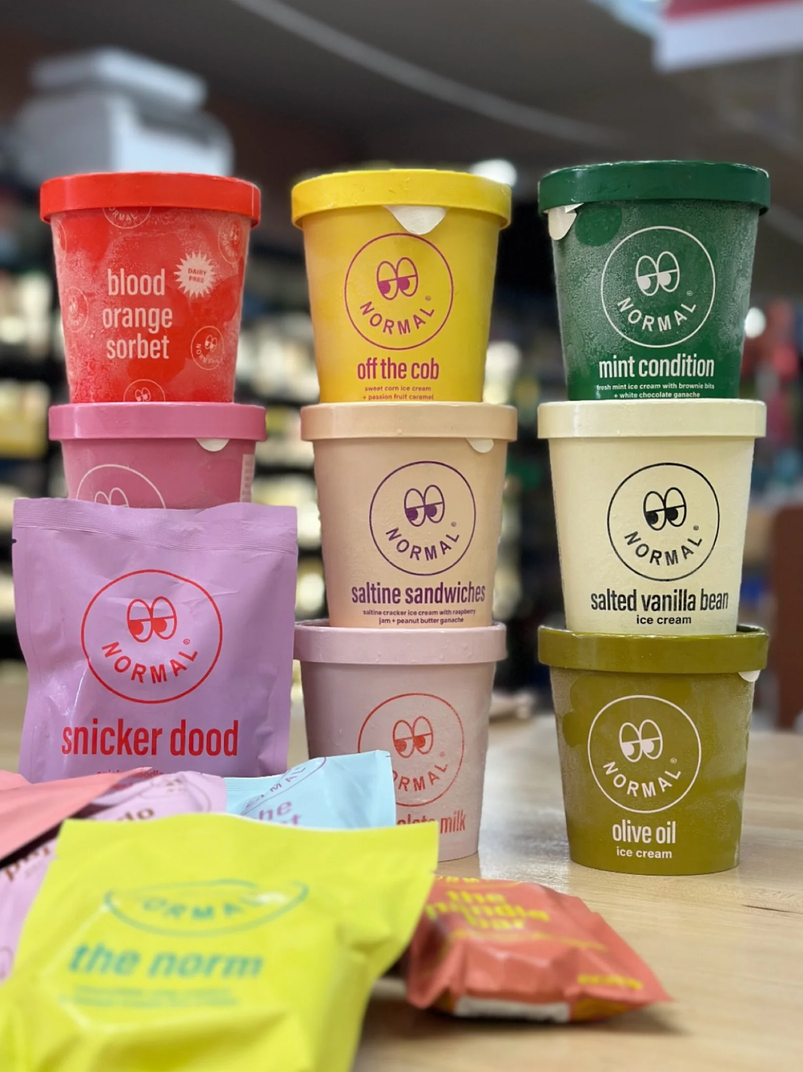 NEW Normal Ice Cream, Bars and Sandwiches @normal.club with flavors like olive oil, salted vanilla bean, chocolate milk, milk &amp; cookies, saltine sandwiches and off the cob. Plus bars and sandwiches like trashberry, the PB&amp;J, totes toasted and