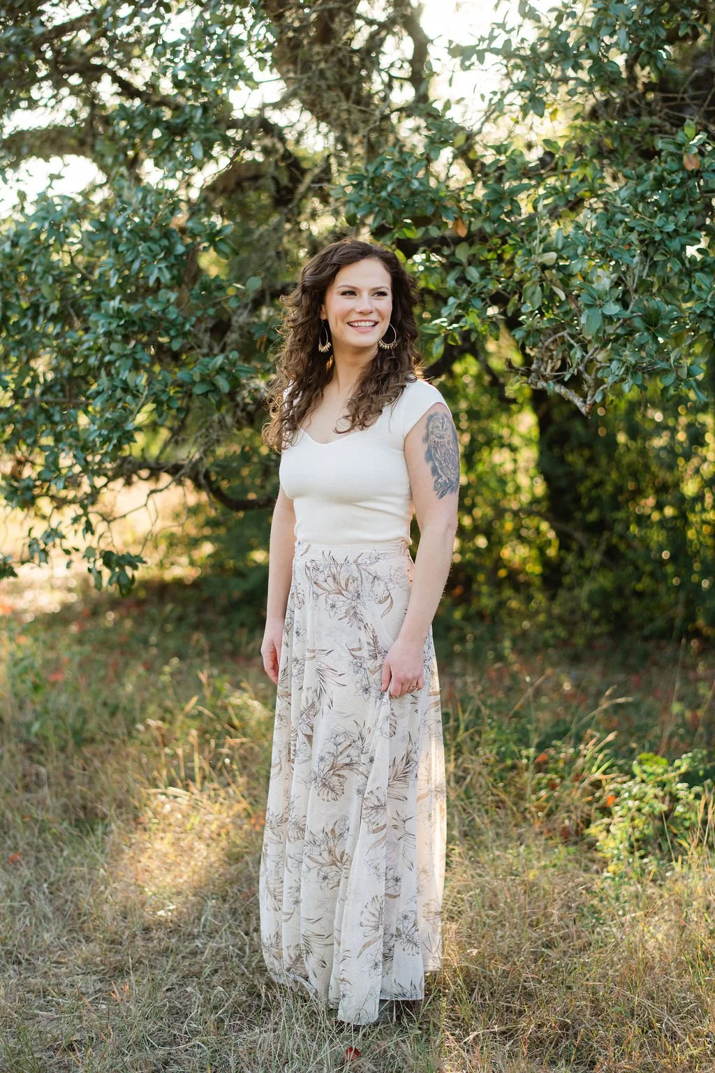 Spiritual girl with curly hair