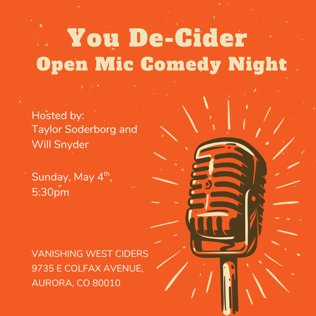 You De-Cider Open Mic Comedy Night announcement graphic