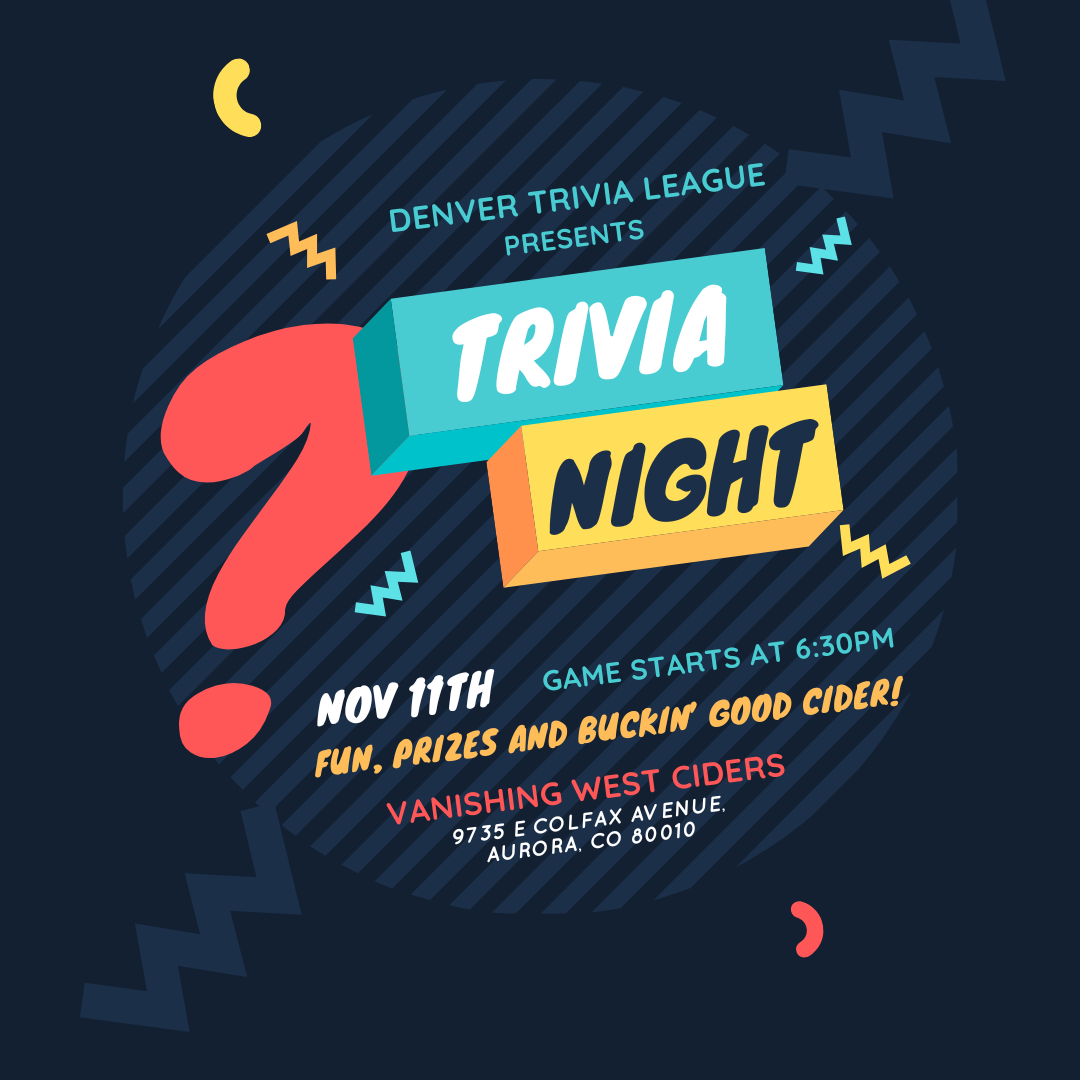 Trivia Night with Denver Trivia League (November 11, 2026)